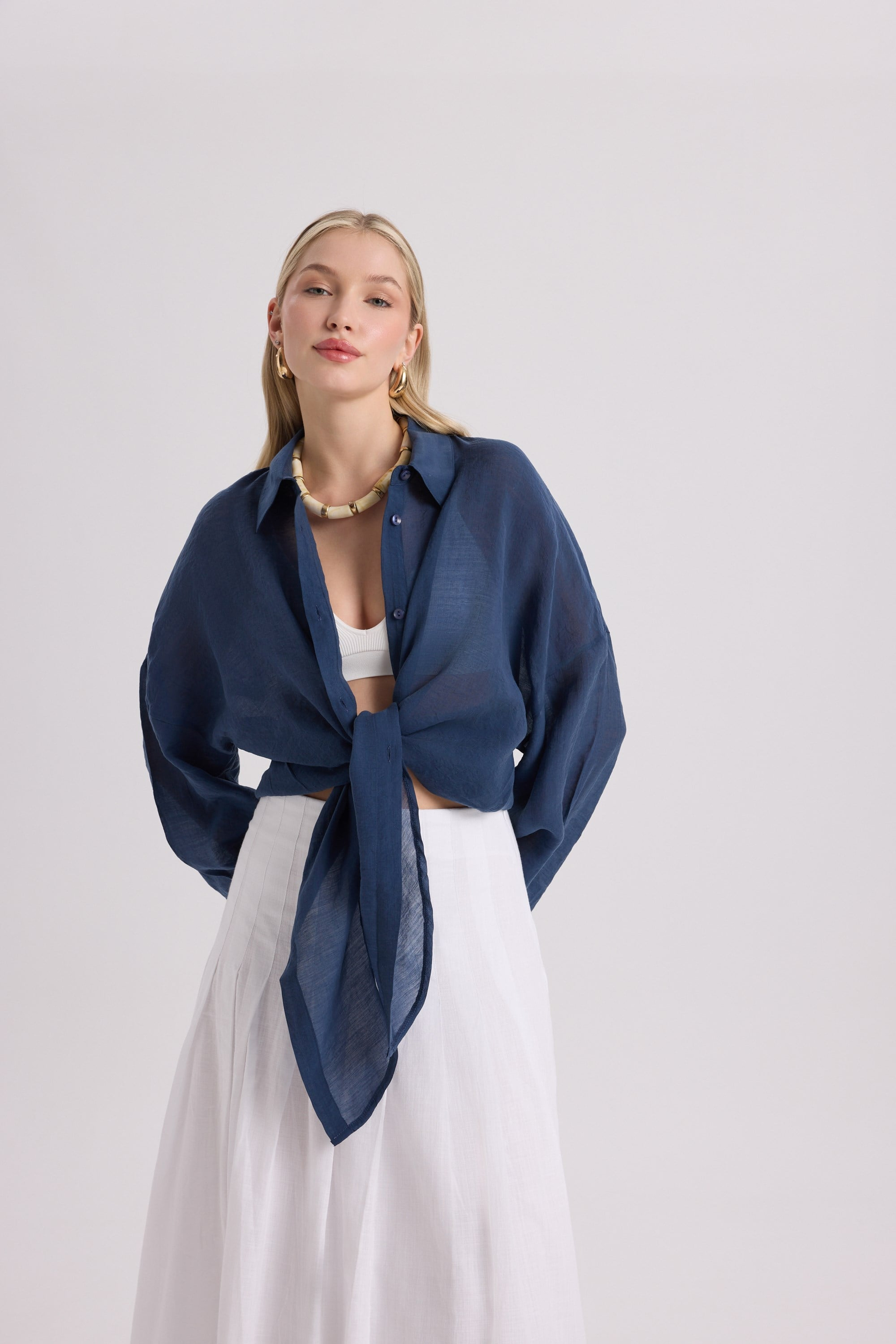 Lyra Oversized Navy Shirt