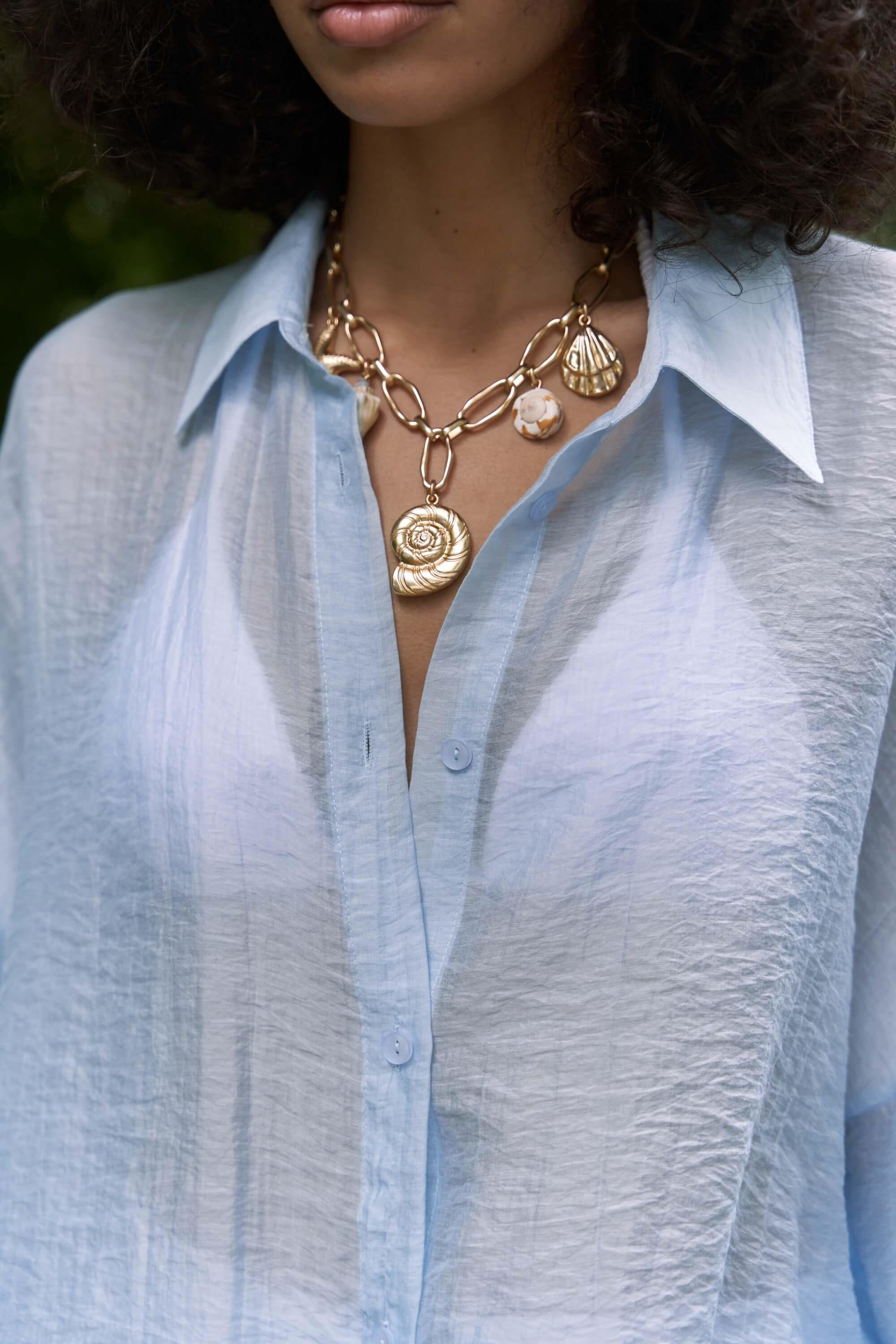 Lyra Oversize Mavi Gömlek