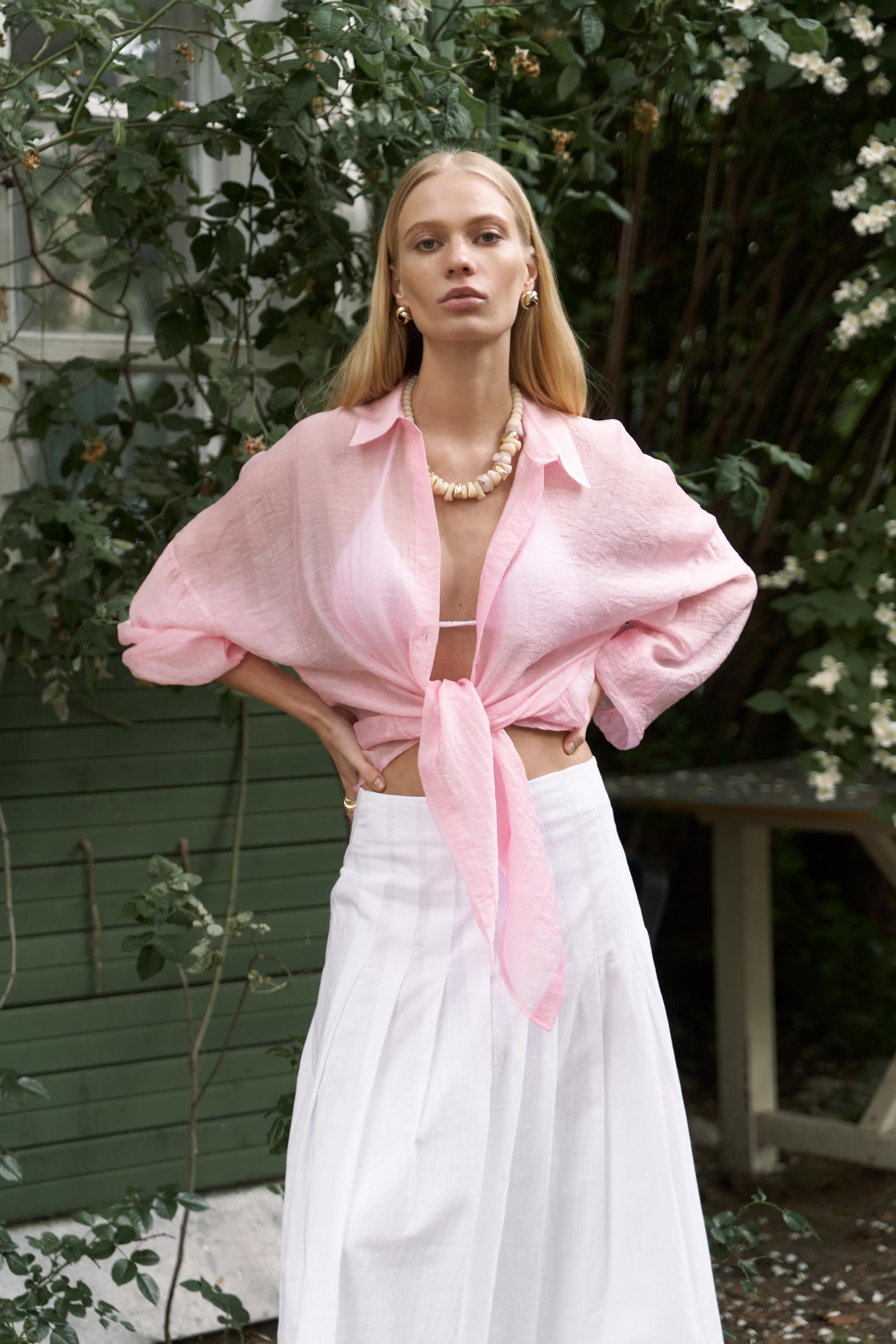 Lyra Oversize Pembe Gömlek