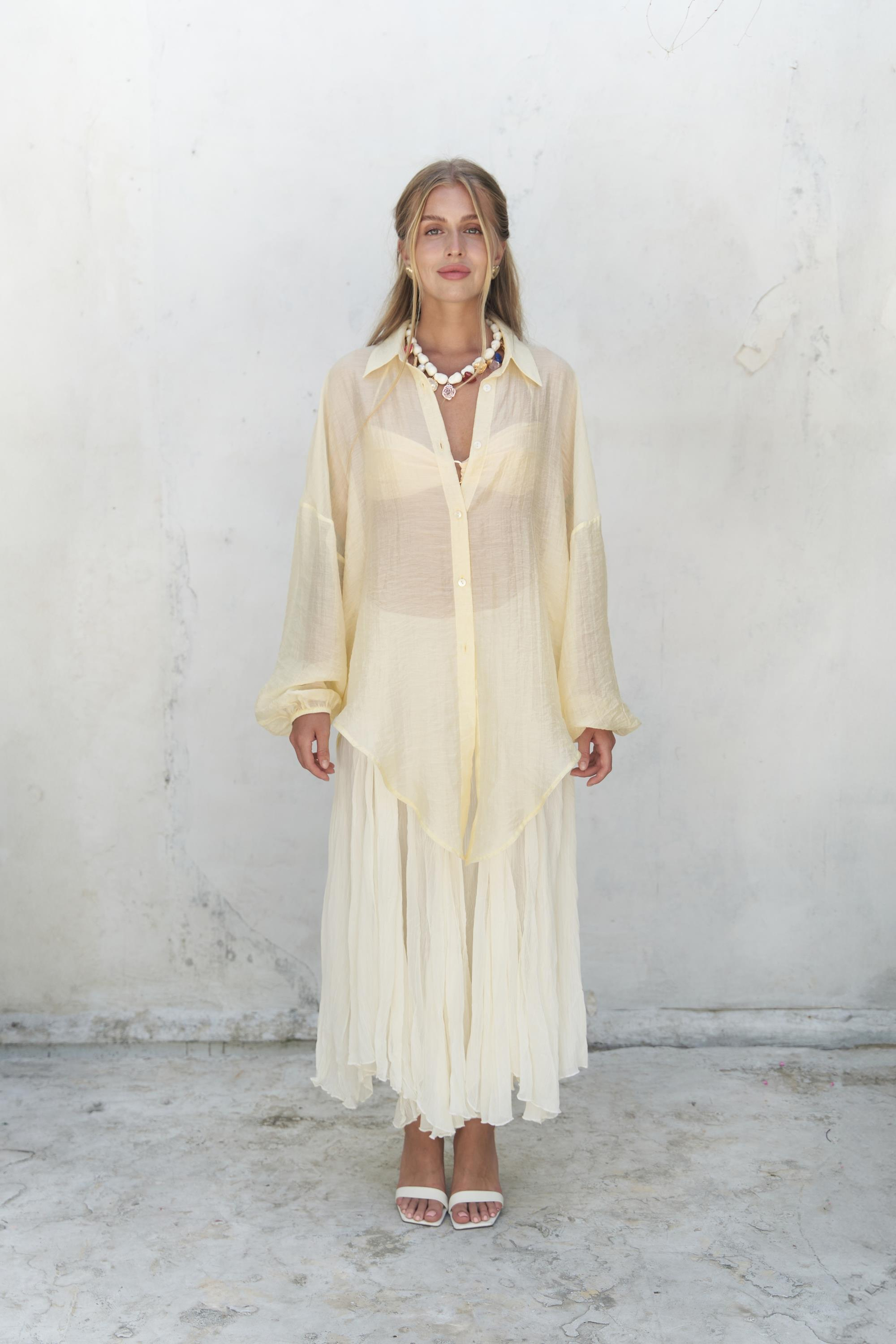 Lyra Oversize Sarı Gömlek