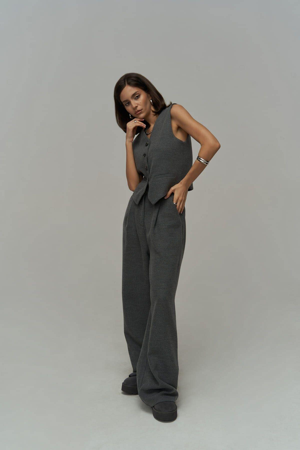 Blake Dark Gray Blazer Vest and Trousers Set
