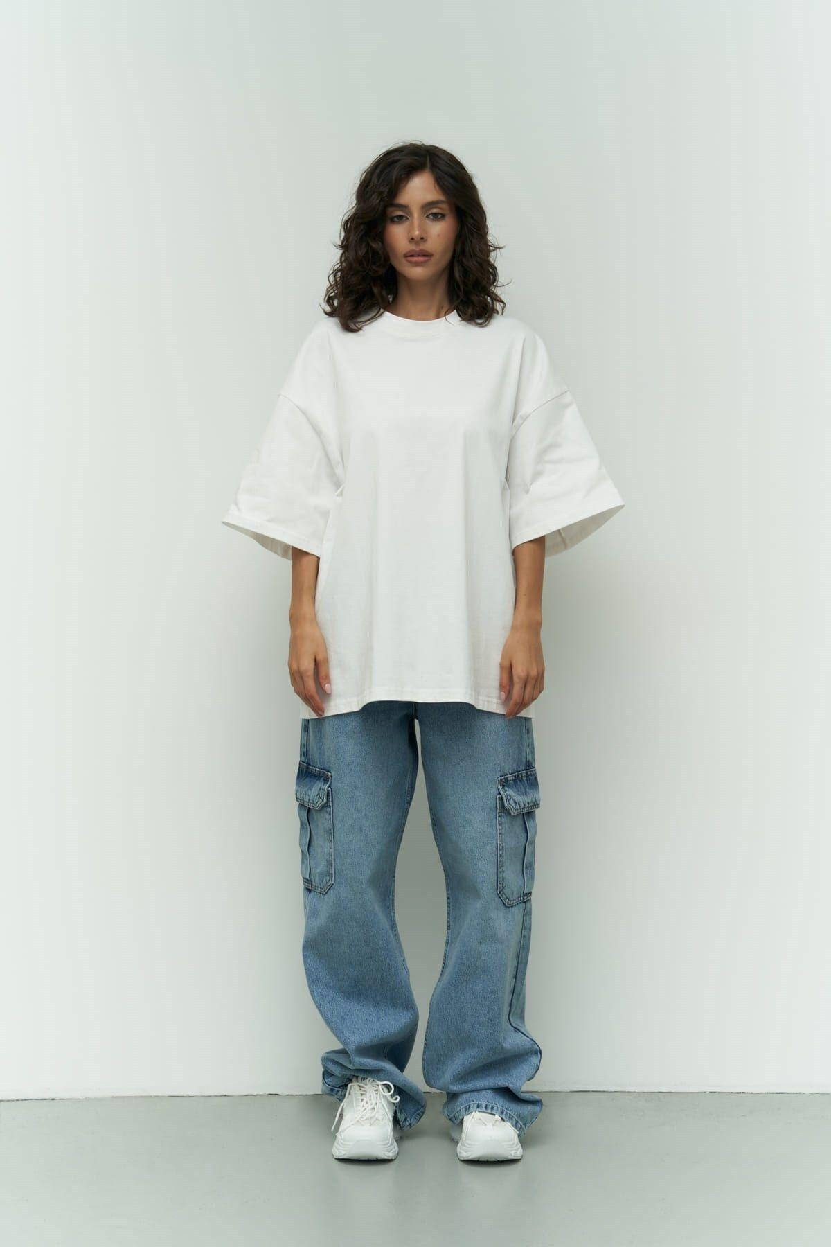 Mai Collection I Like Mama White Oversized T-Shirt