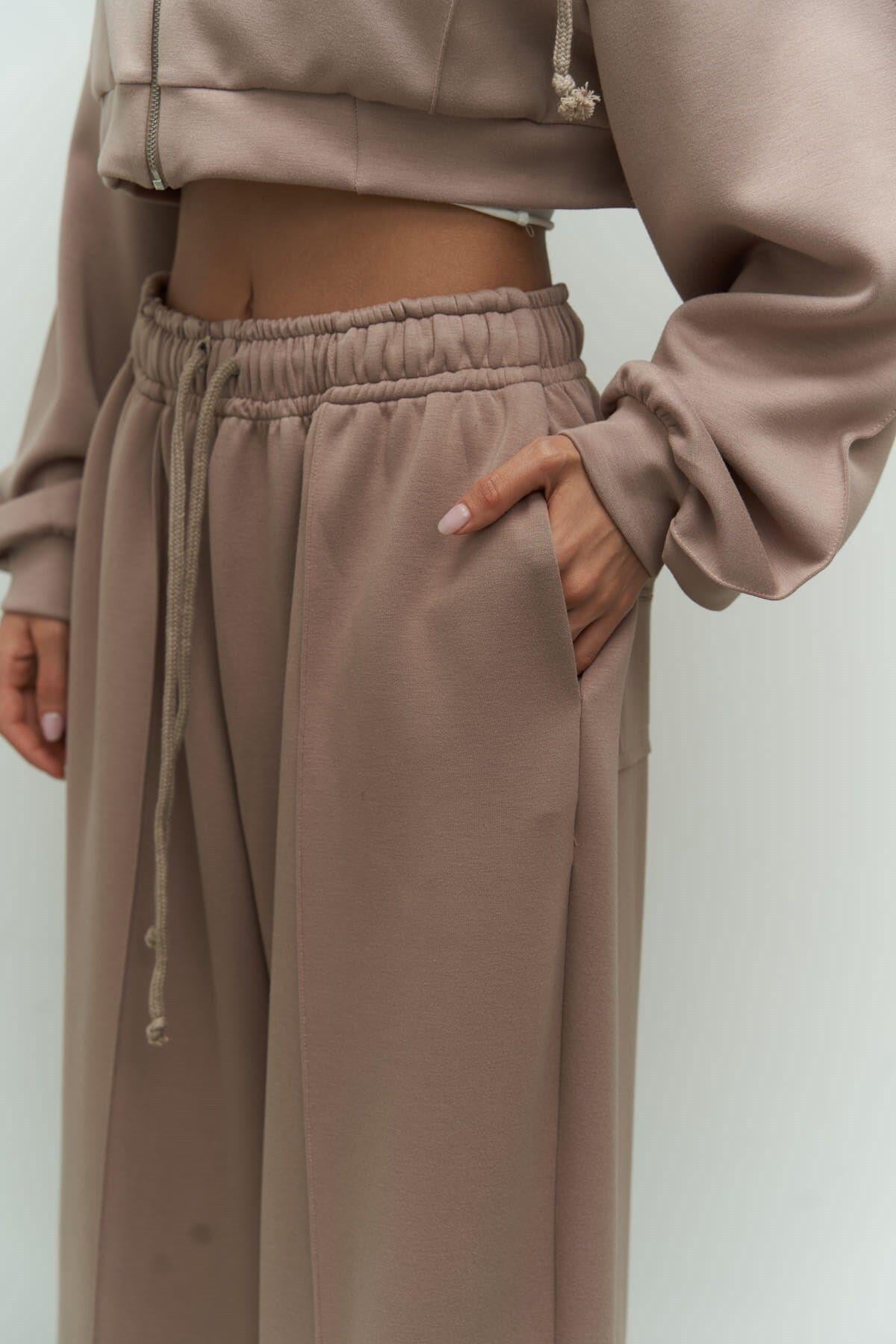 Moon Hooded Taupe Tracksuit Set