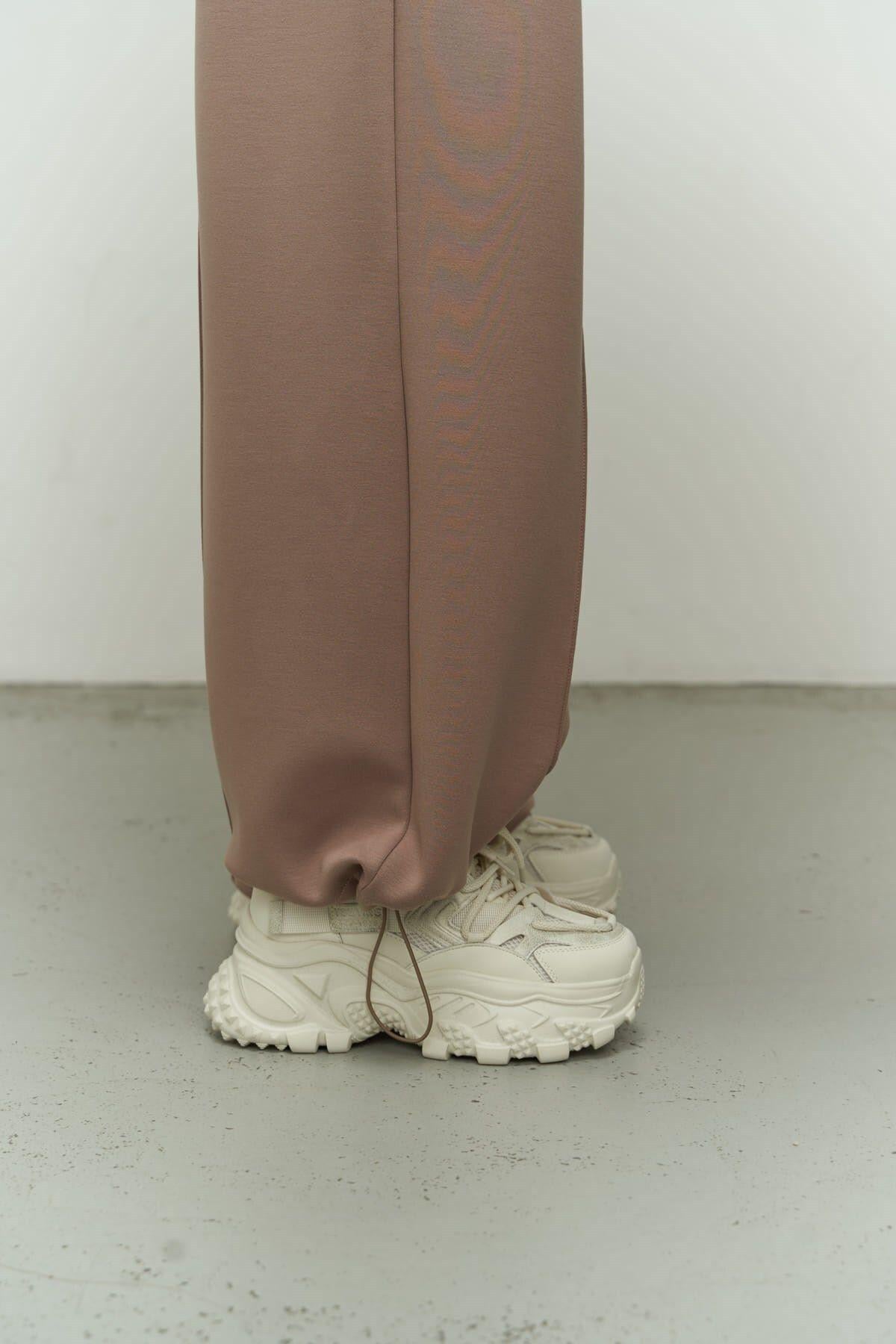 Moon Hooded Taupe Tracksuit Set
