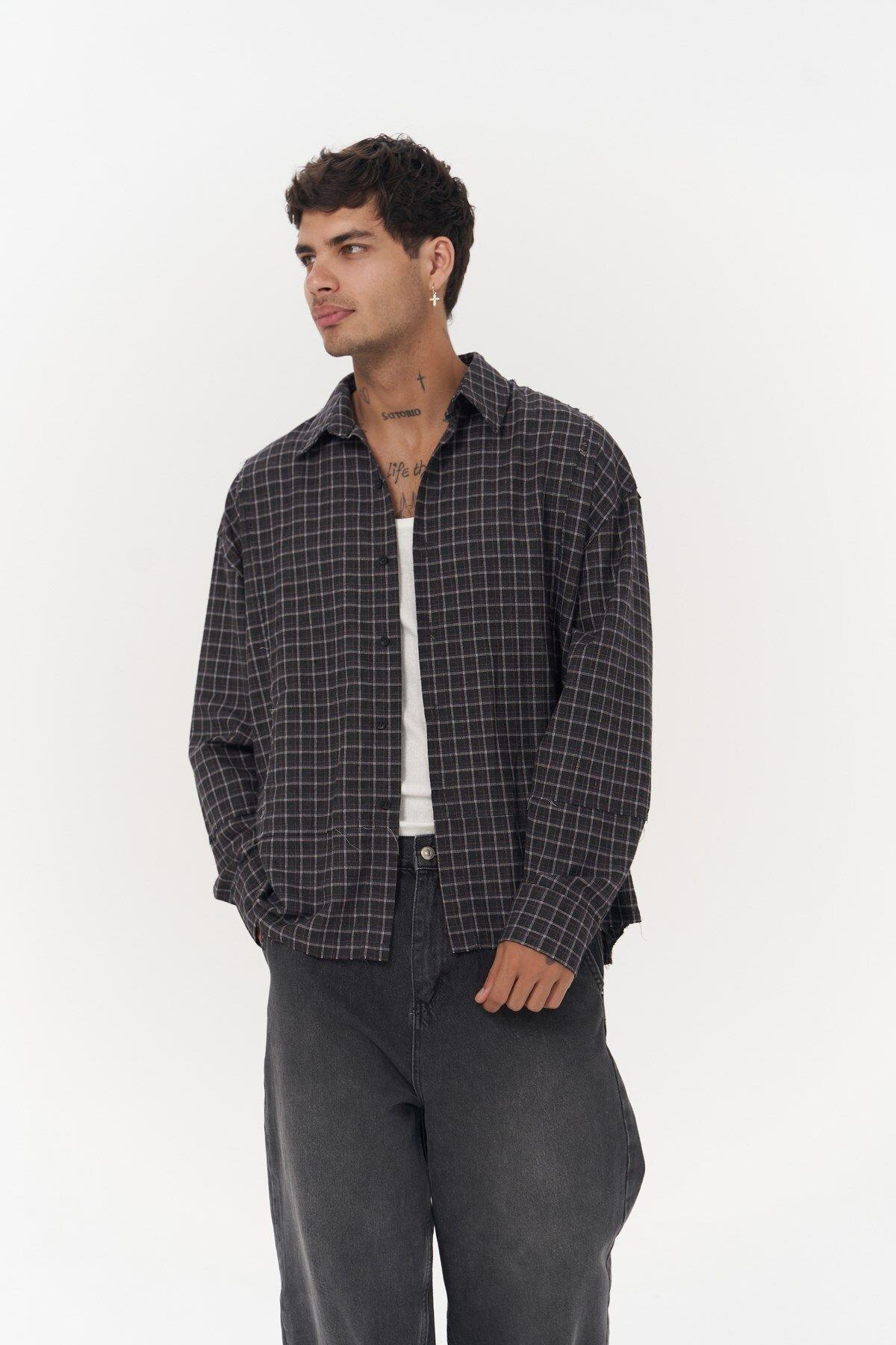 Roan Unisex Oversize Anthracite Shirt