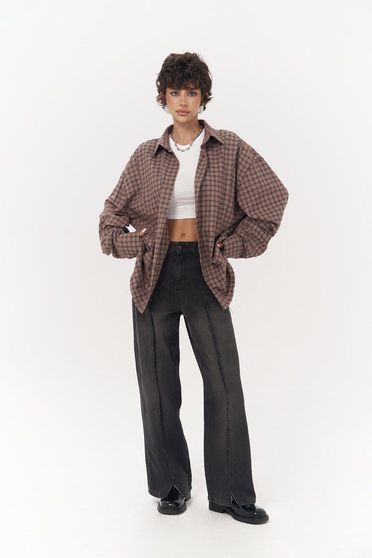 Mai Collection Roan Vizon Oversize Unisex Gömlek