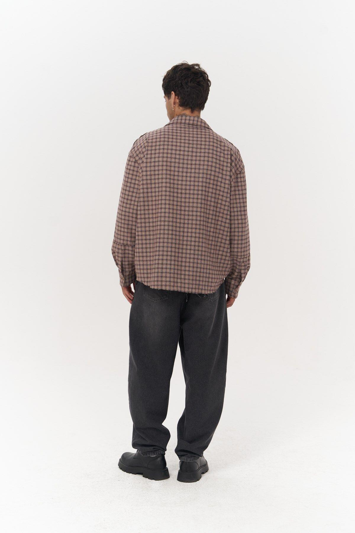 Roan Unisex Oversize Brown Shirt