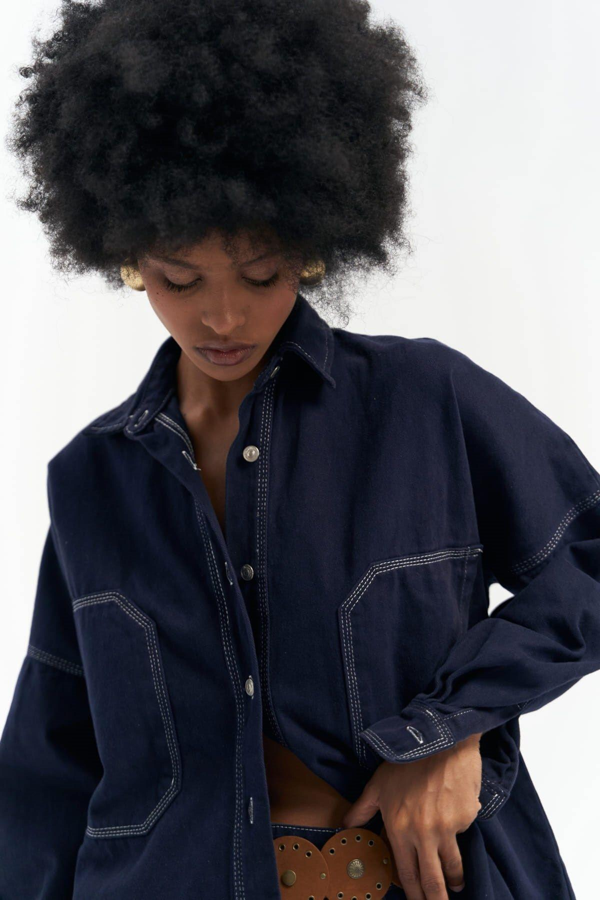 Zain Dark Blue Denim Jacket