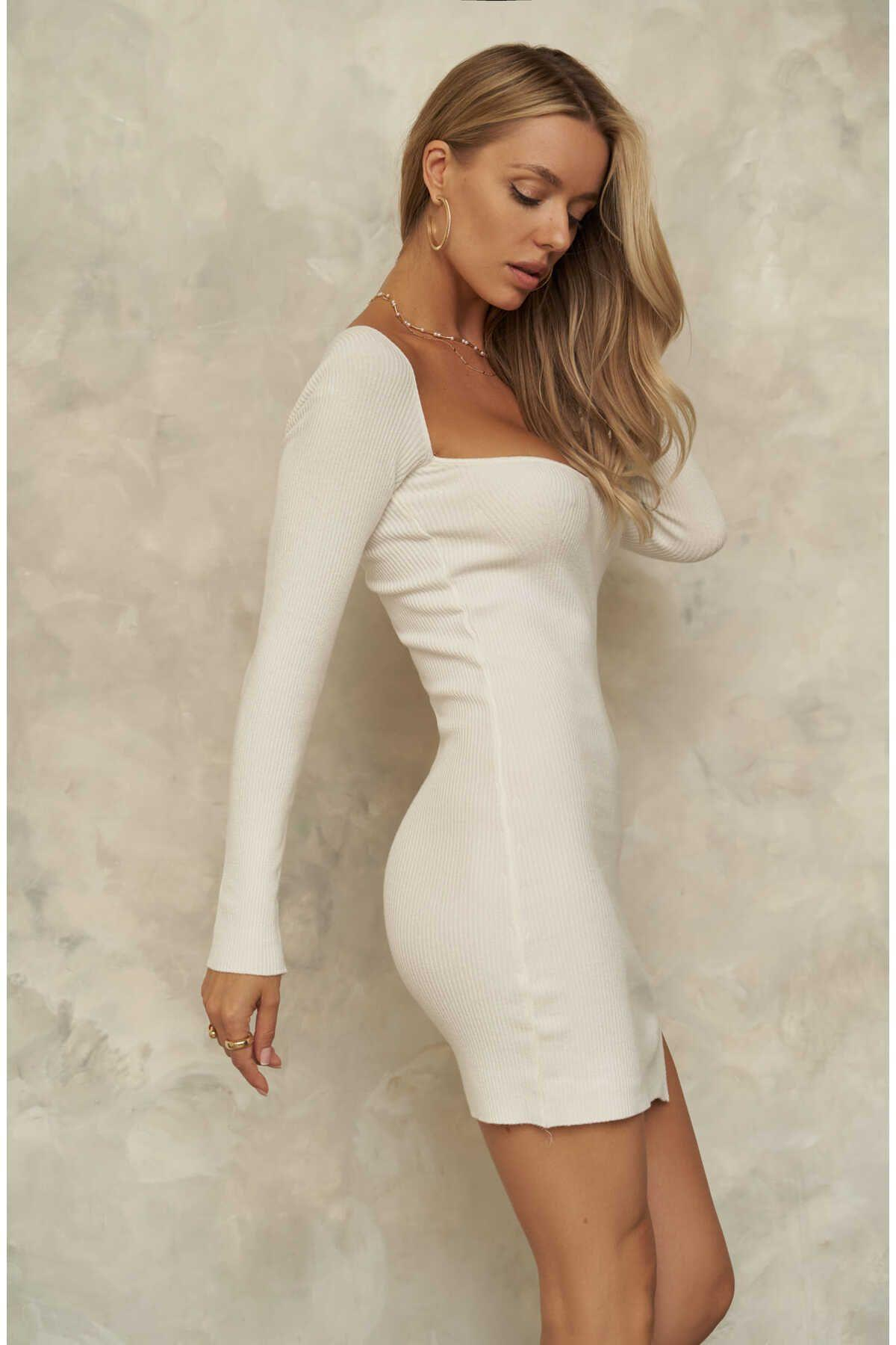 Mai Maison White Mini Knit Dress