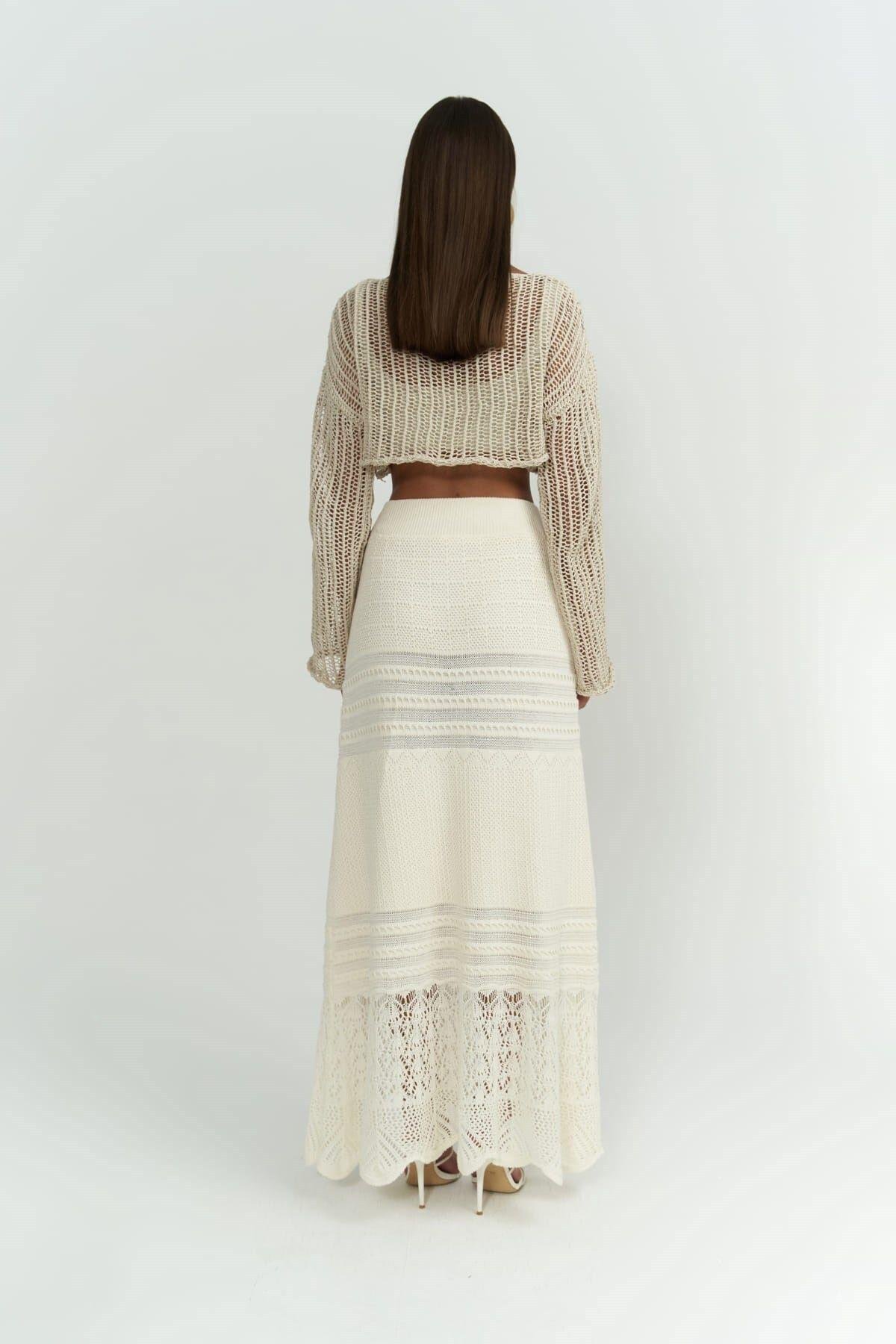 Maje Beige Knit Skirt