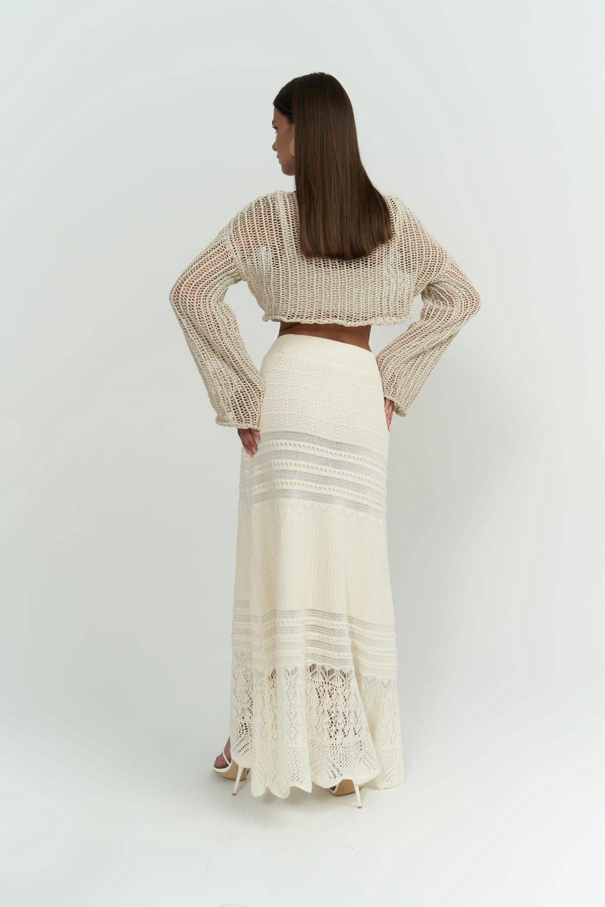 Maje Beige Knit Skirt