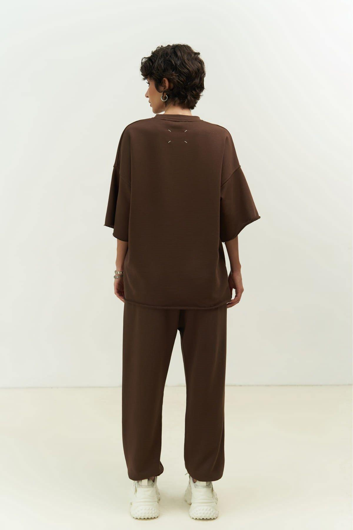 Manno Brown T-Shirt Tracksuit