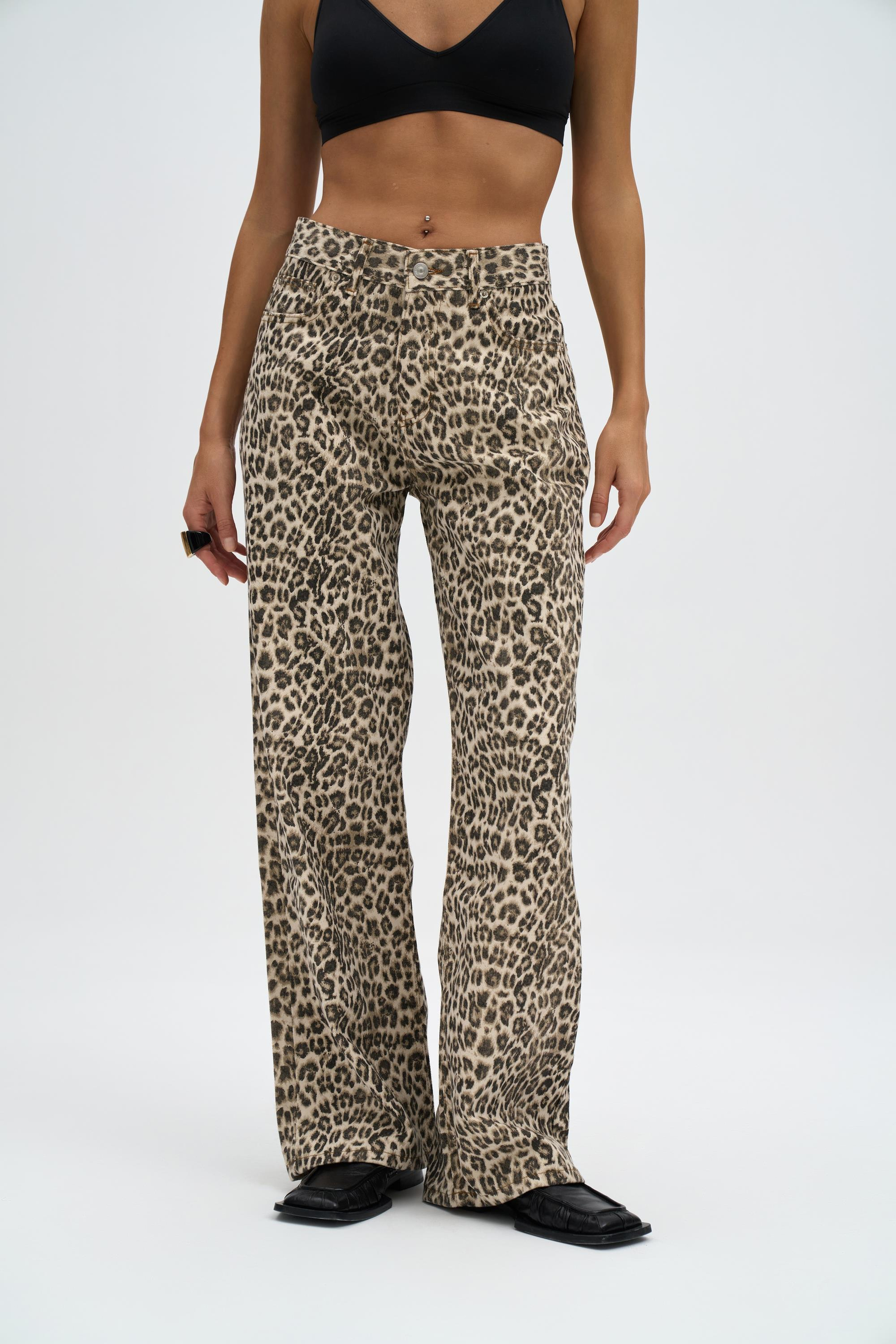 Marian Leopard Printd Patterned Jean Pants