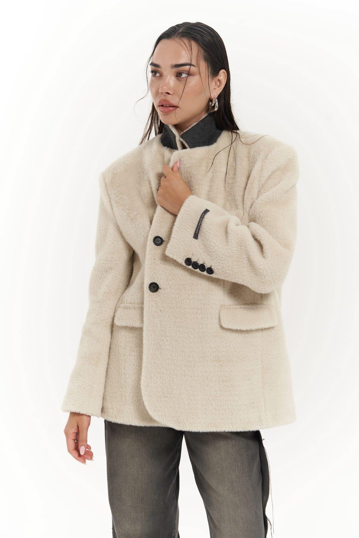 Marisol Yaka Detay Taş Blazer