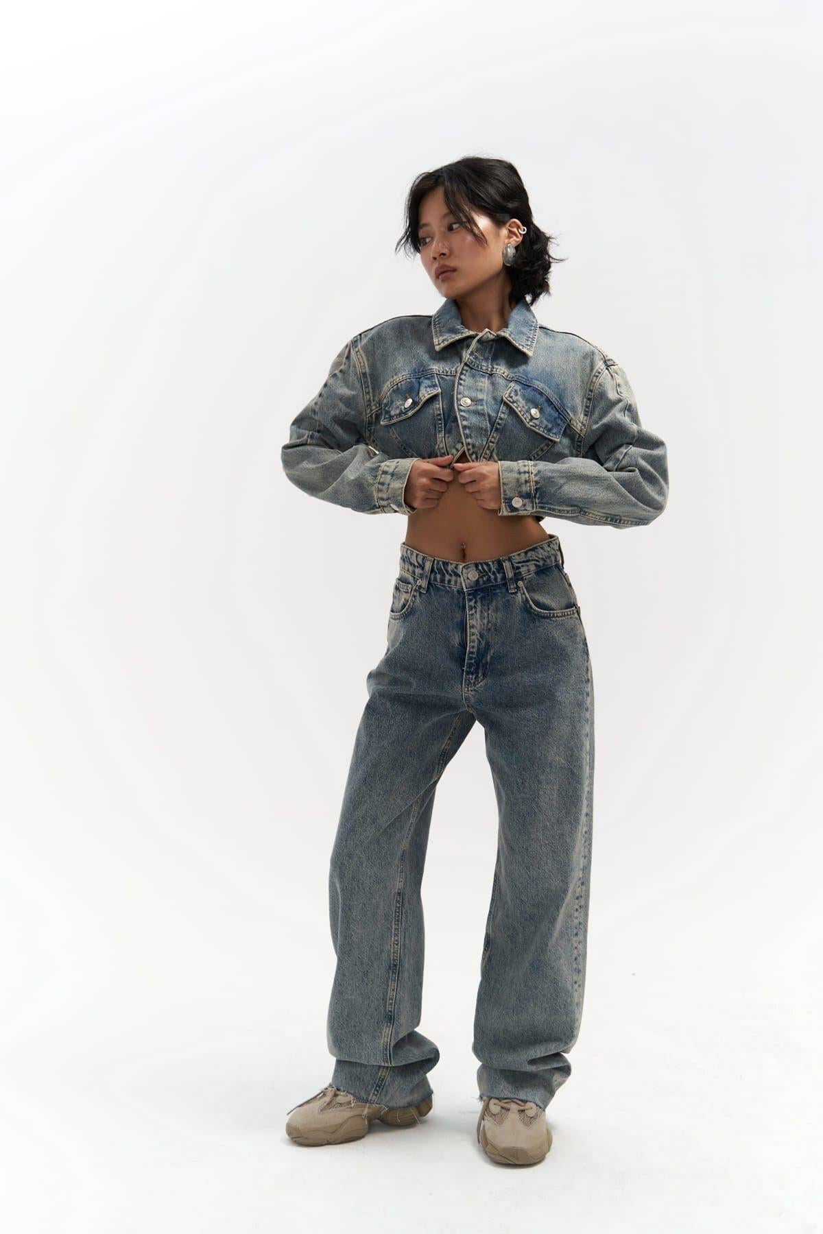 Marla Basic Dirty Green Jeans