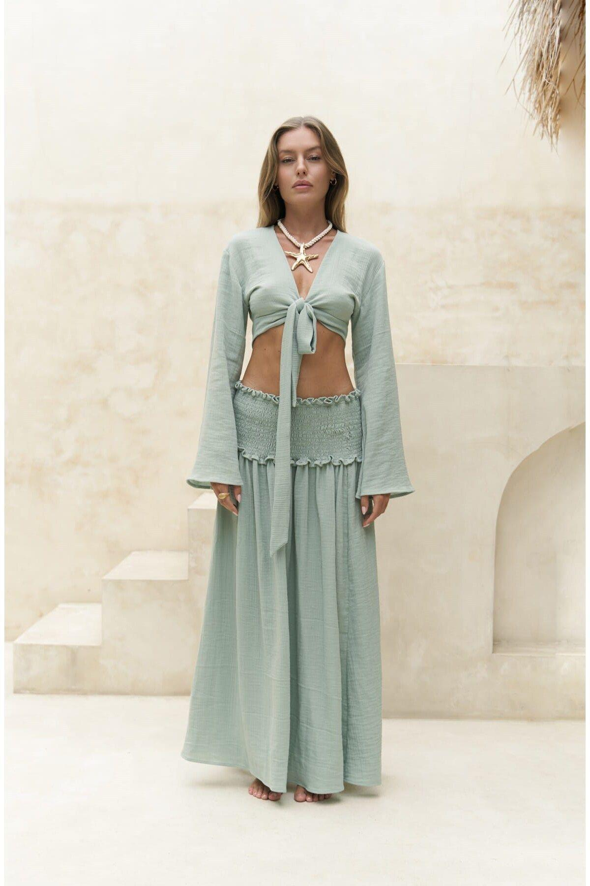 Marshanda Çağla Crop Etek Takım