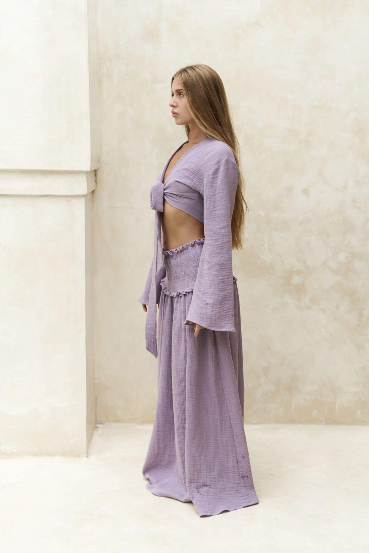 Marshanda Lilac Crop&Skirt Set