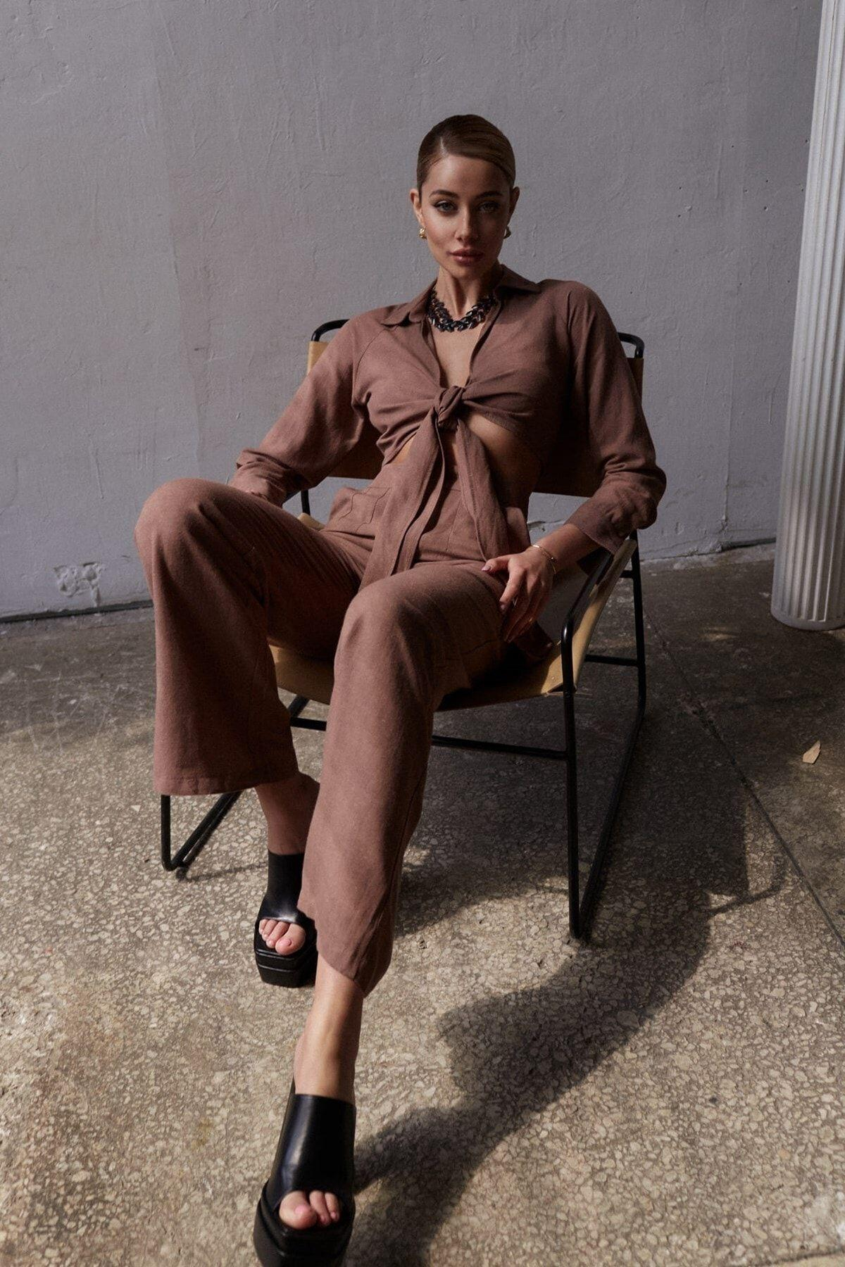 Marsilia Kahve Keten Takım