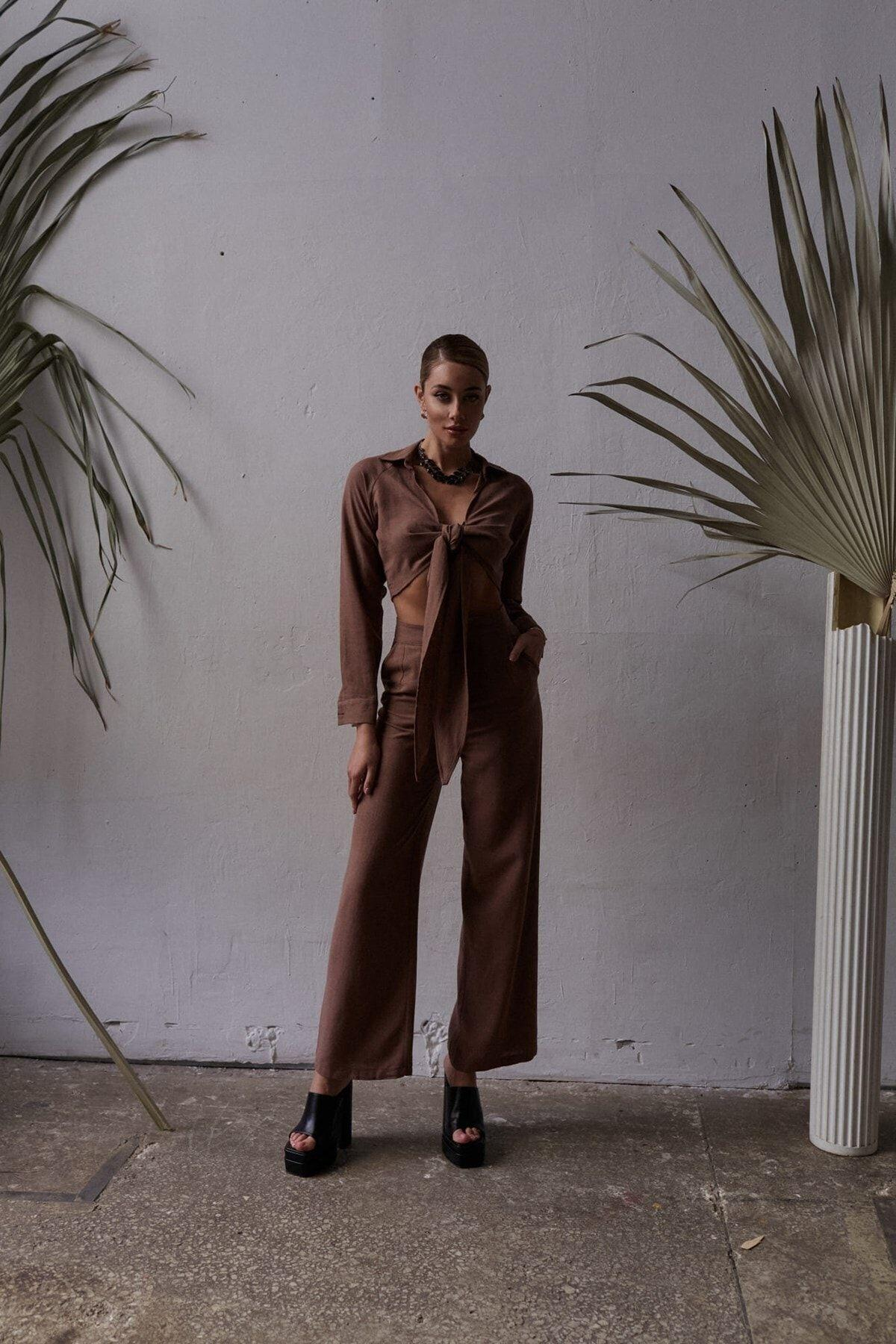 Marsilia Kahve Keten Takım