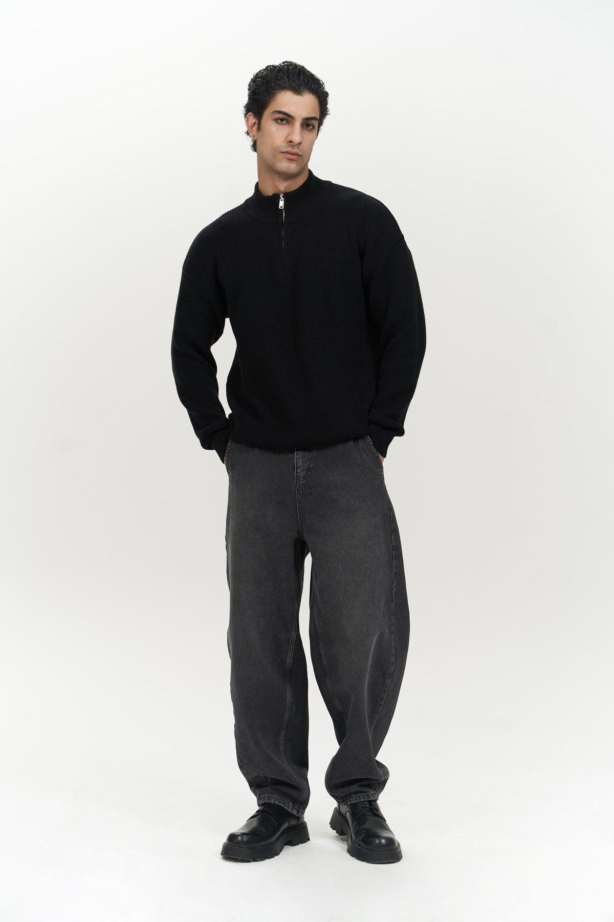 Mathis Siyah Balıkçı Yaka Erkek Triko Kazak