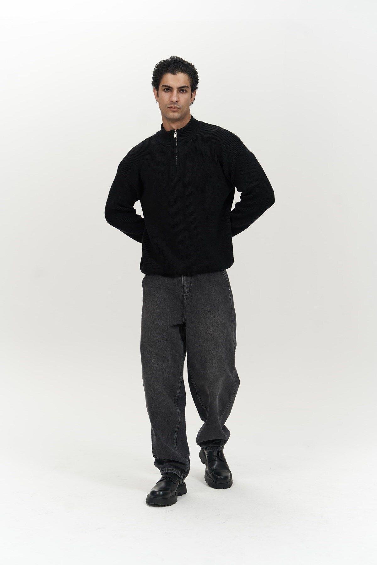 Mathis Siyah Balıkçı Yaka Erkek Triko Kazak