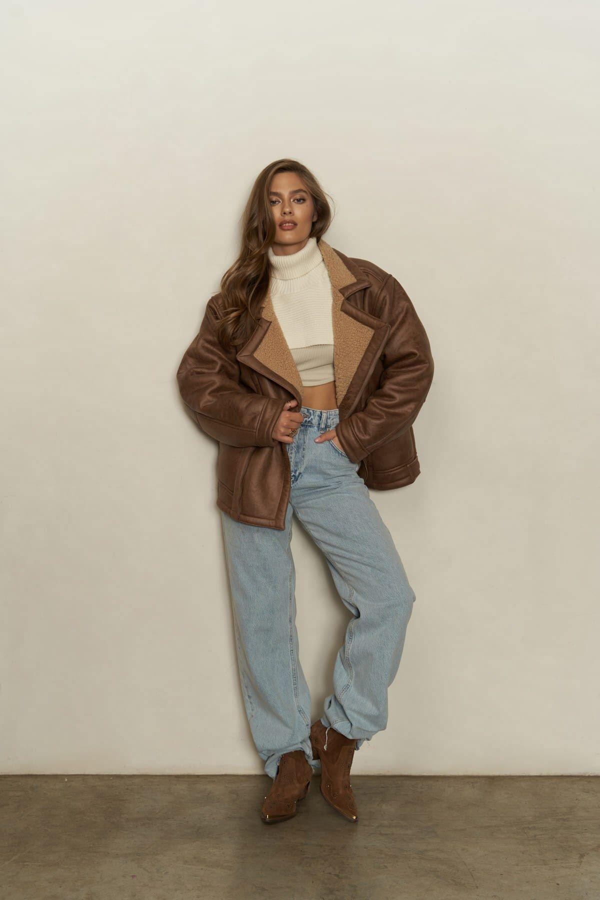 Maxi Zımba Detay Kahverengi Süet Kovboy Bot