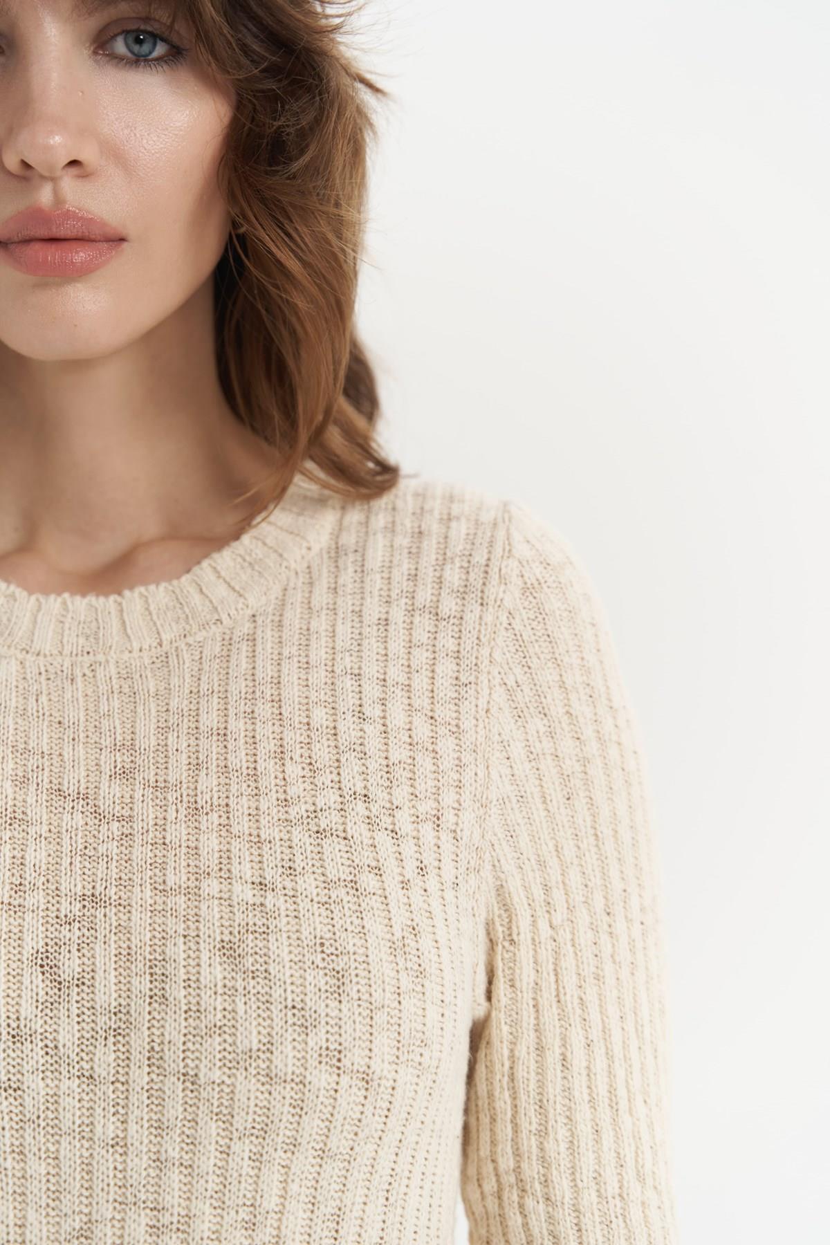 Melbourne Organik Uzun Triko Bej Elbise