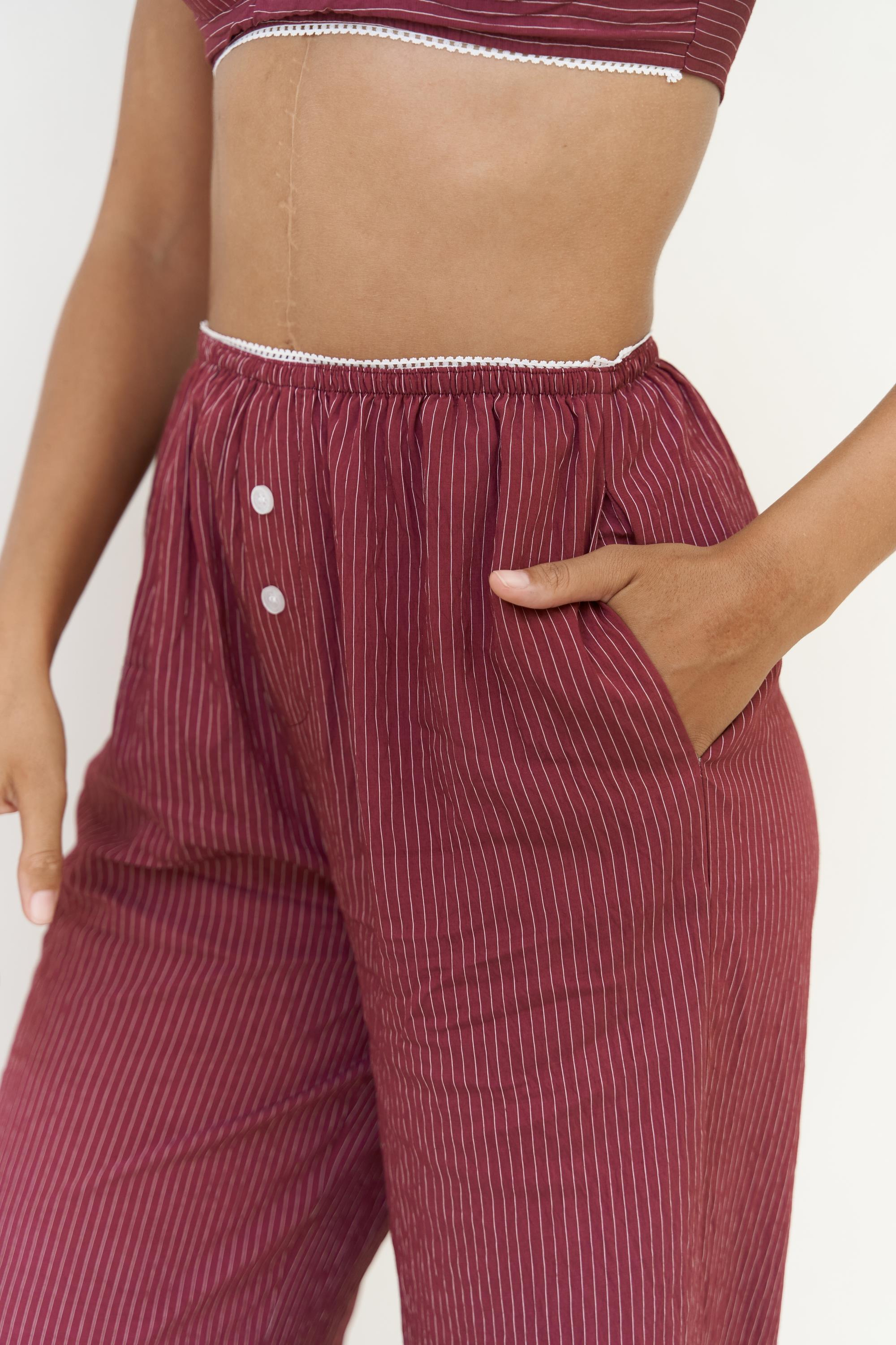 Melia Dantel Detay Bordo Üçlü Takım