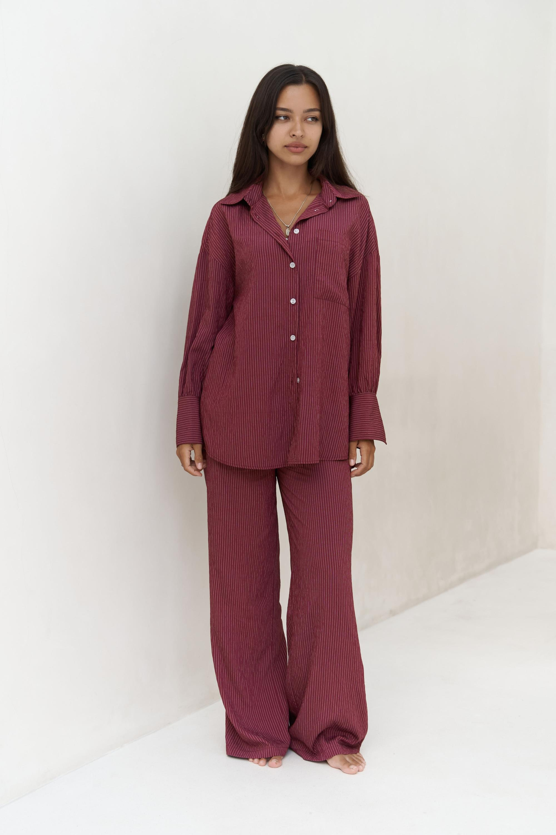 Melia Dantel Detay Bordo Üçlü Takım