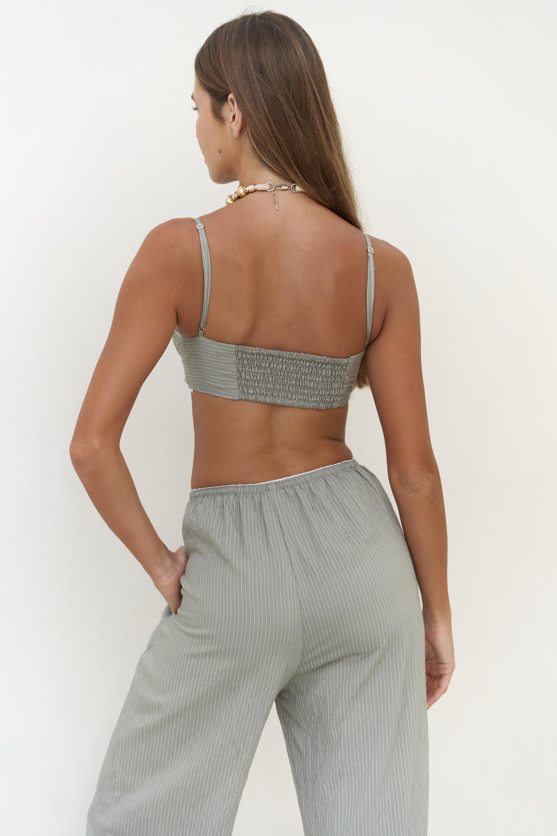 Melia Dantel Detay Soft Haki Üçlü Takım