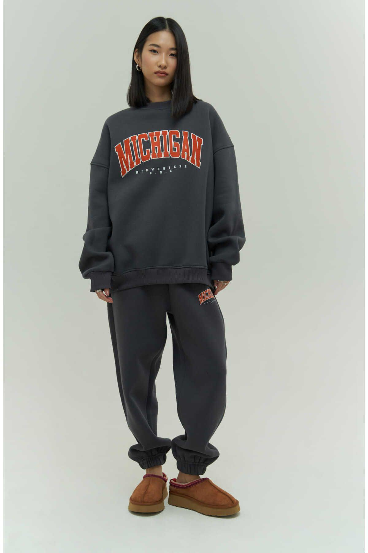MCLLCTN Michigan Anthracite Track Suit