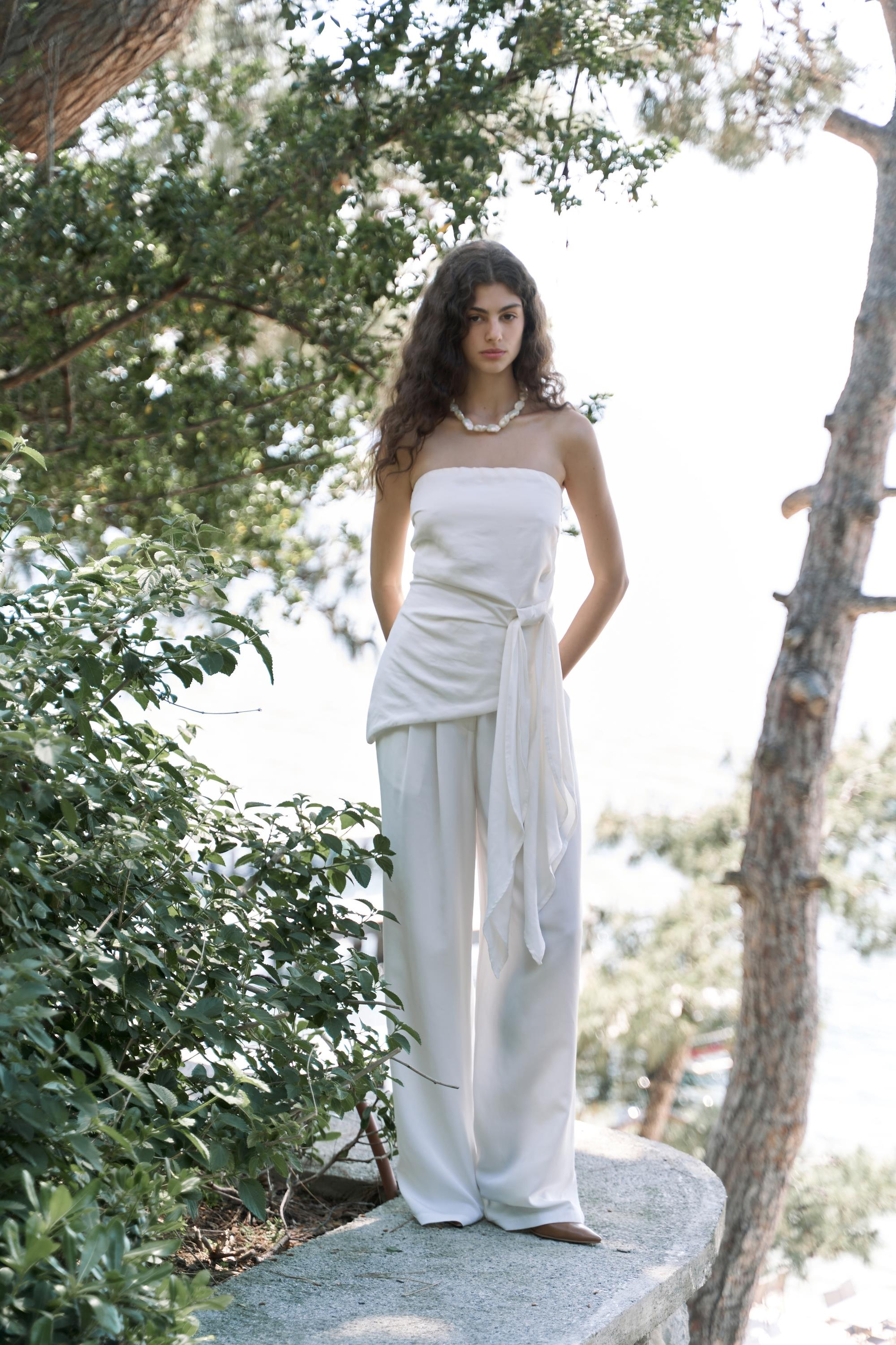 Mila Beyaz Bluz Pantolon Takım