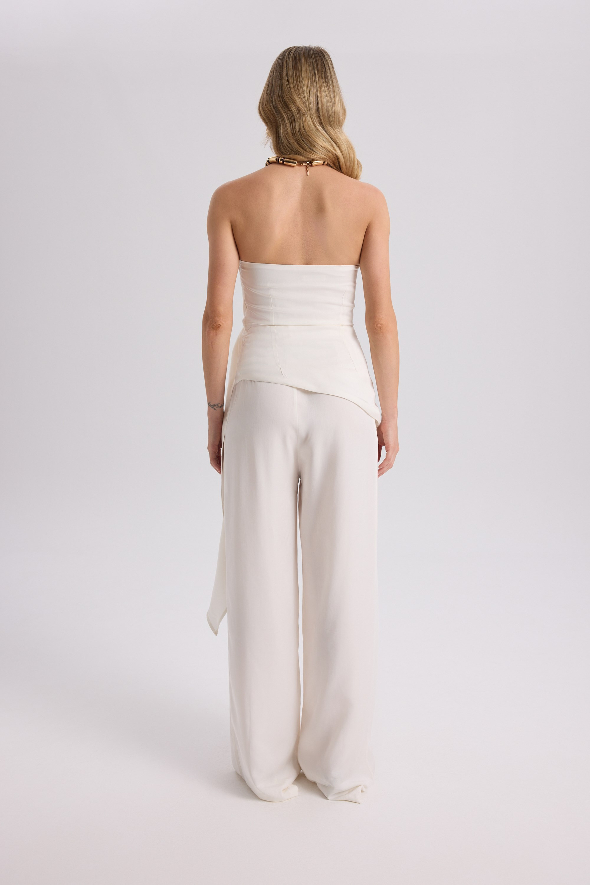 Mila White Blouse Pants Set