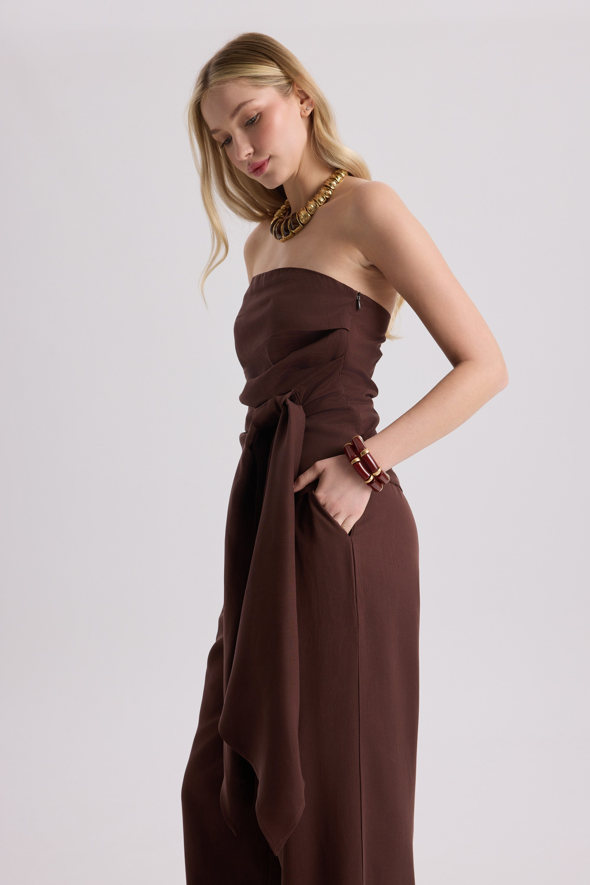 Mila Bordo Bluz Pantolon Takım