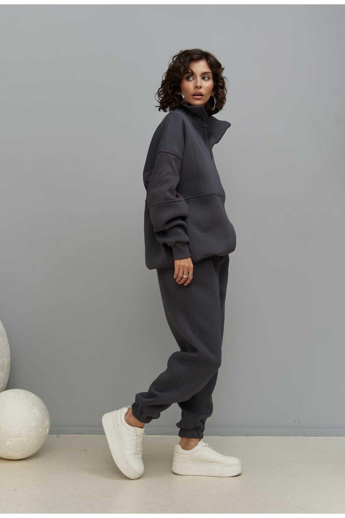 1433 - MCLLCTN Mini Studio Co Anthracite Oversize Track Suit