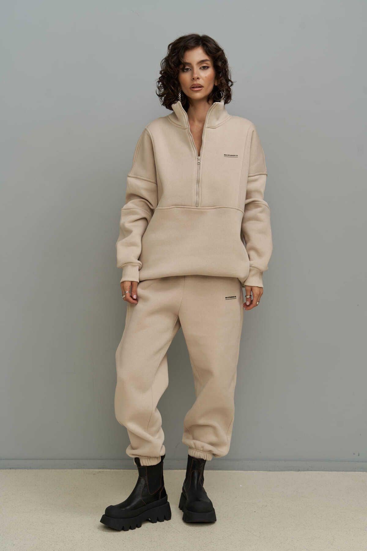 1434 - MCLLCTN Mini Studio Co Bone Oversize Track Suit