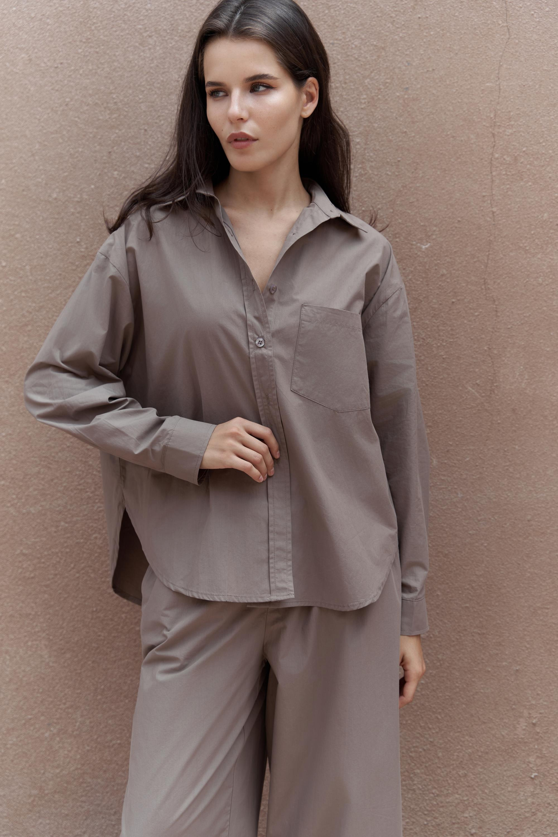 Mirabella Açık Kahve Gömlek Pantolon Takım