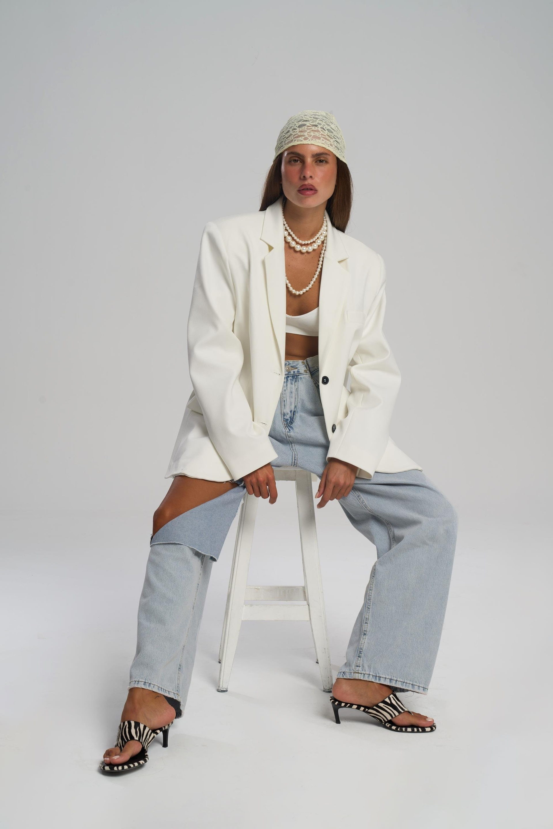 Miray Üçgen Kesim Sarı Dantel Bandana