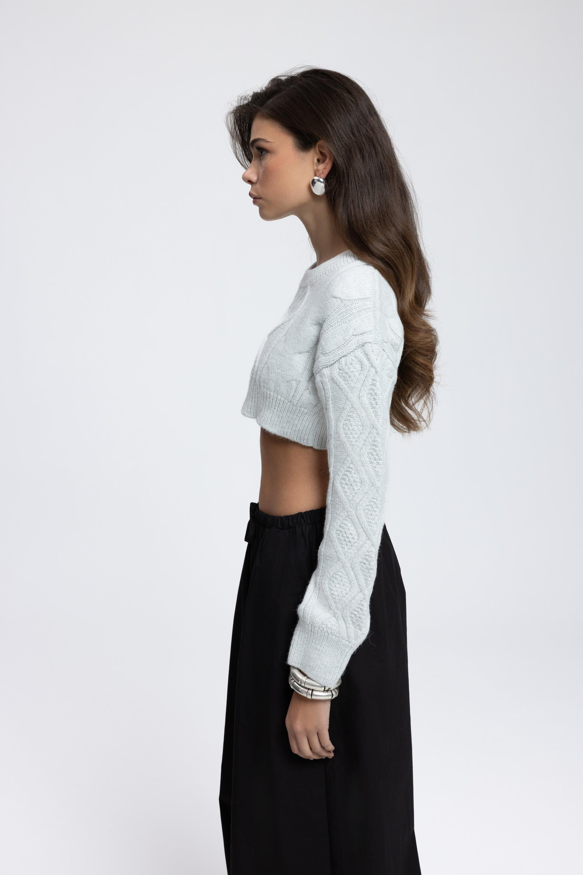 Mohan Gray Crop Sweater