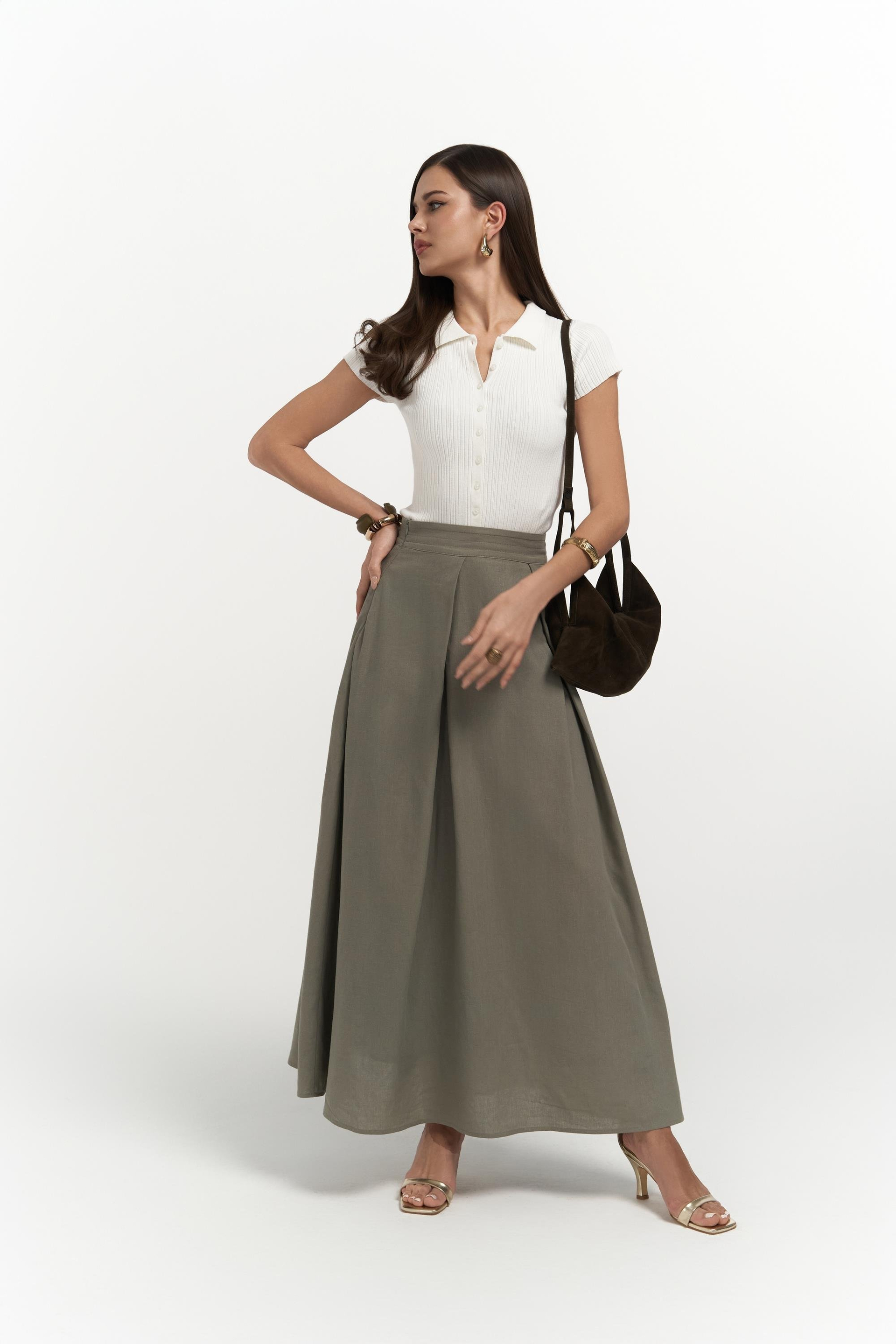 Mombasa Pile Detay Haki Etek
