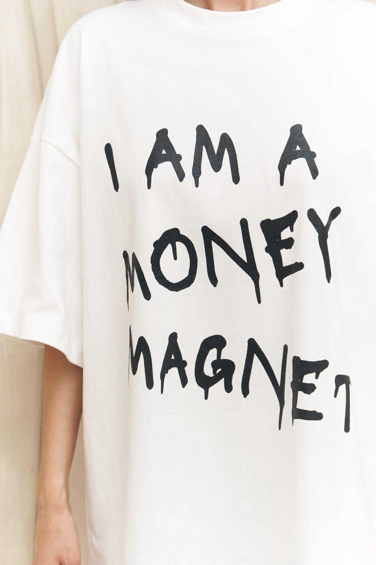 Money Magnet White Oversize T-Shirt