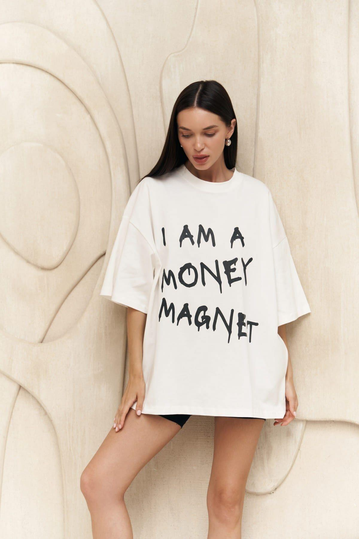 Money Magnet White Oversize T-Shirt