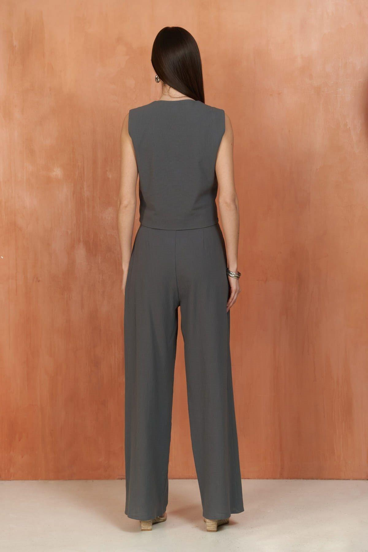 Montana Antrasit Yelek Pantolon Takım