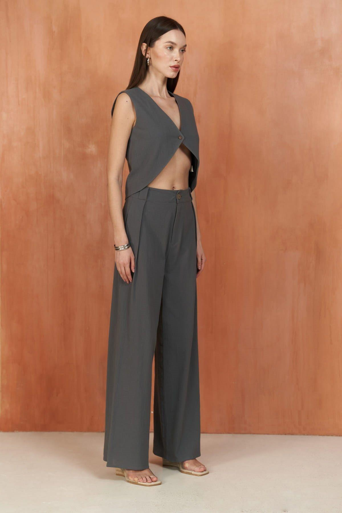 Montana Antrasit Yelek Pantolon Takım