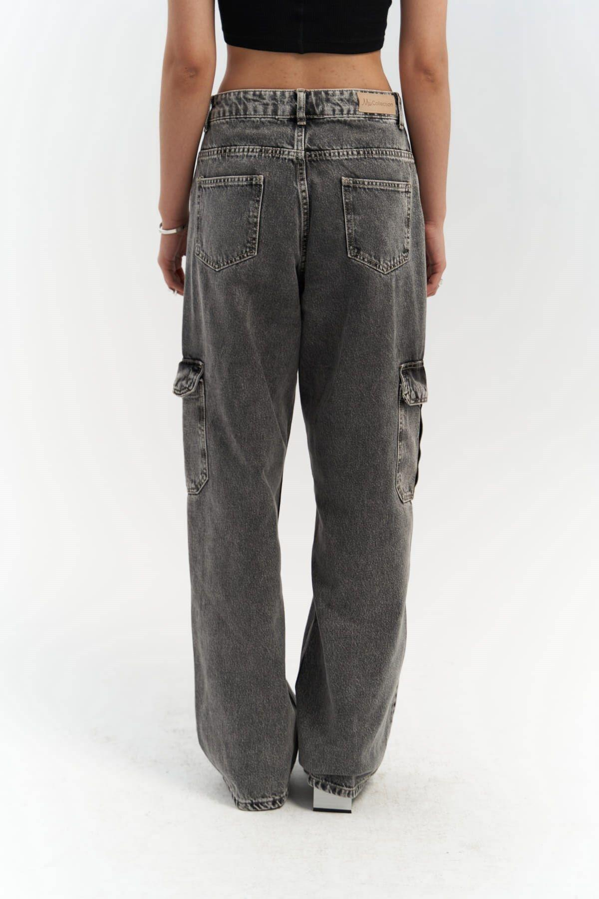 Montes Dark Gray Cargo Jeans