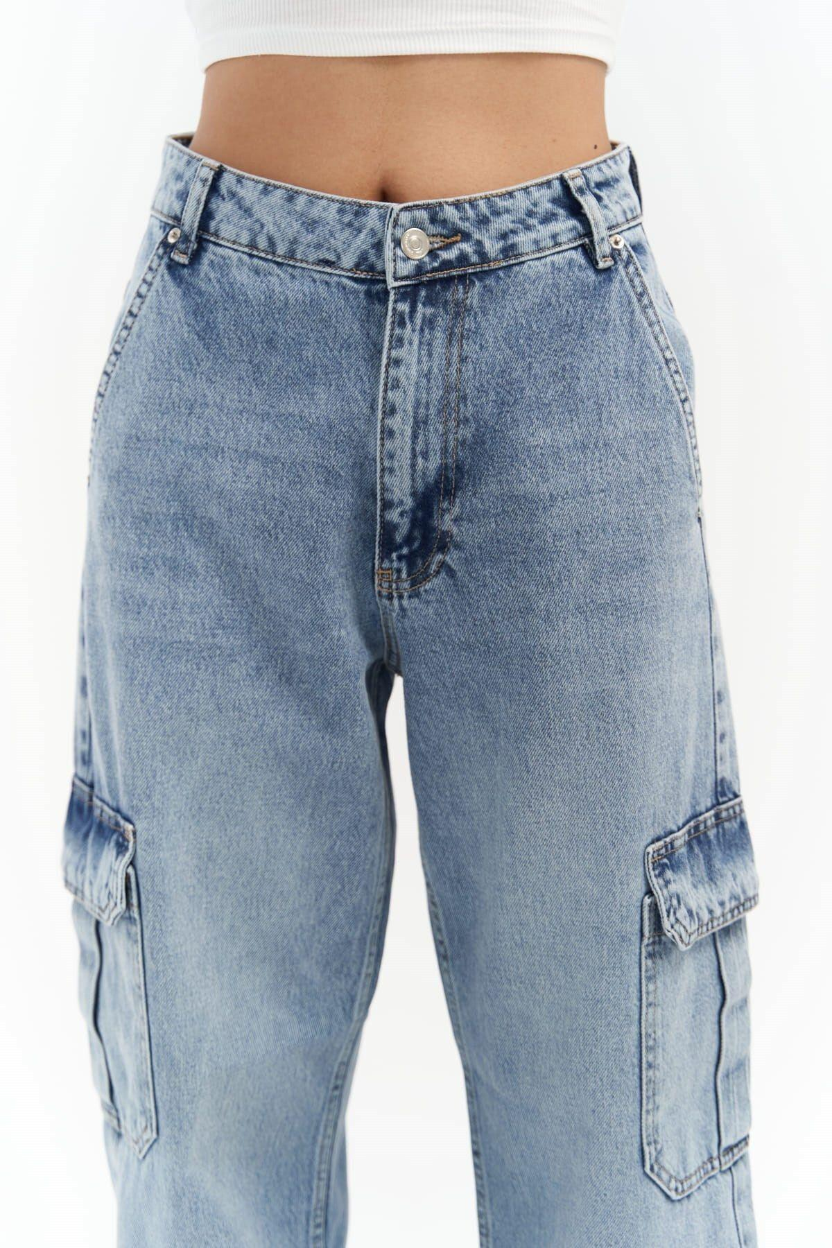 Montes Blue Cargo Denim Pants