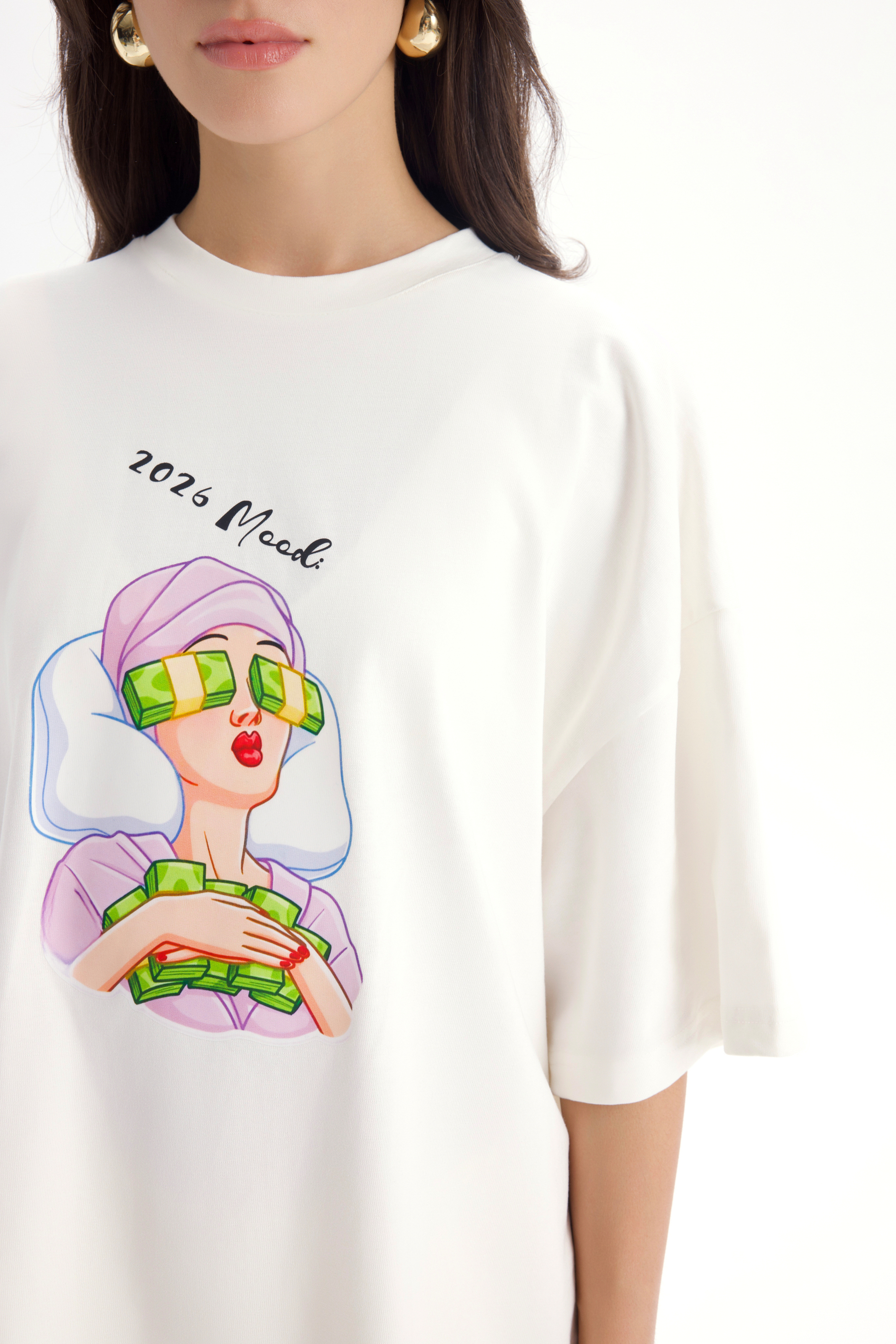 Mood Oversize Beyaz T-Shirt