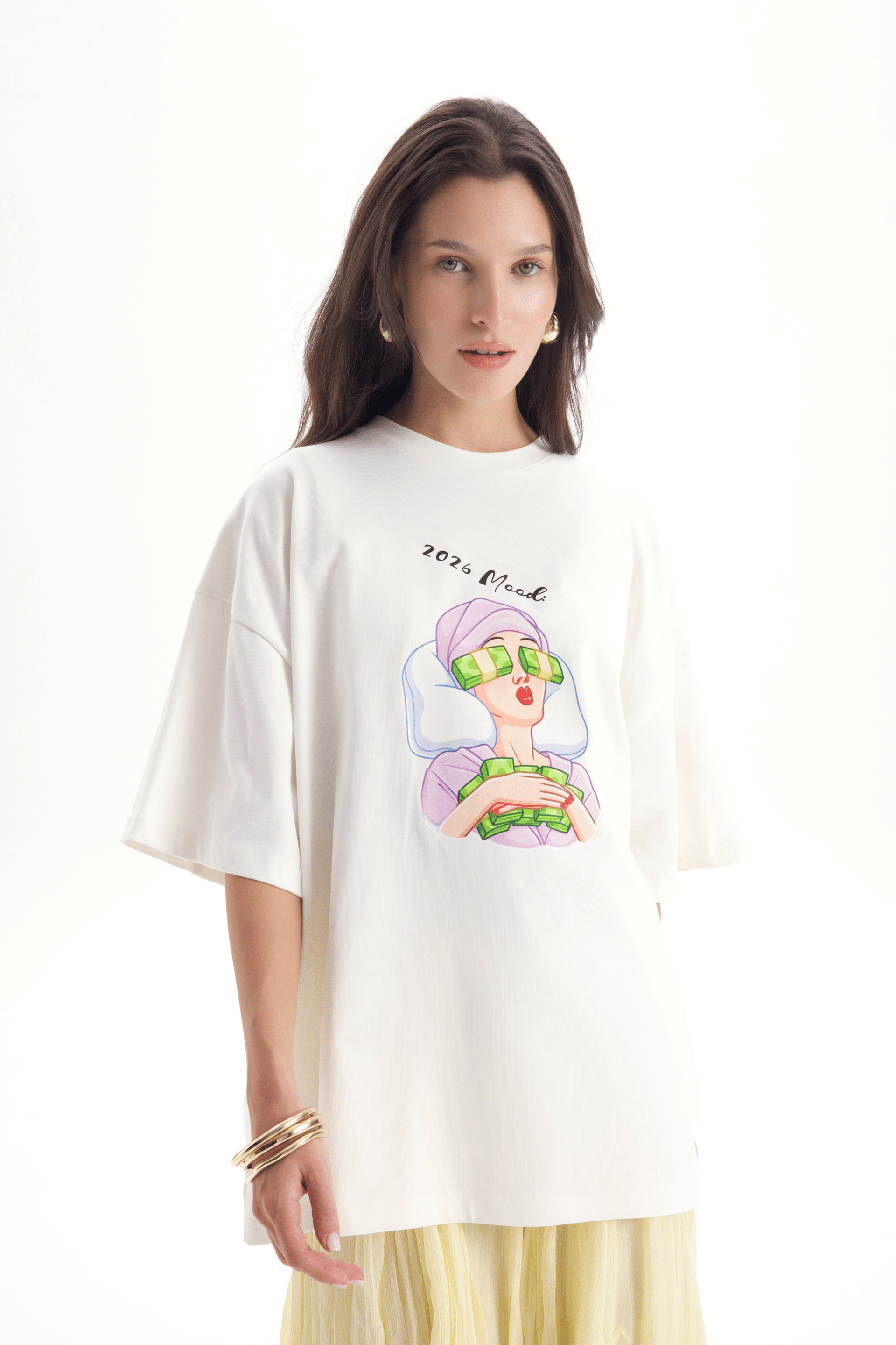 Mood Oversize Beyaz T-Shirt