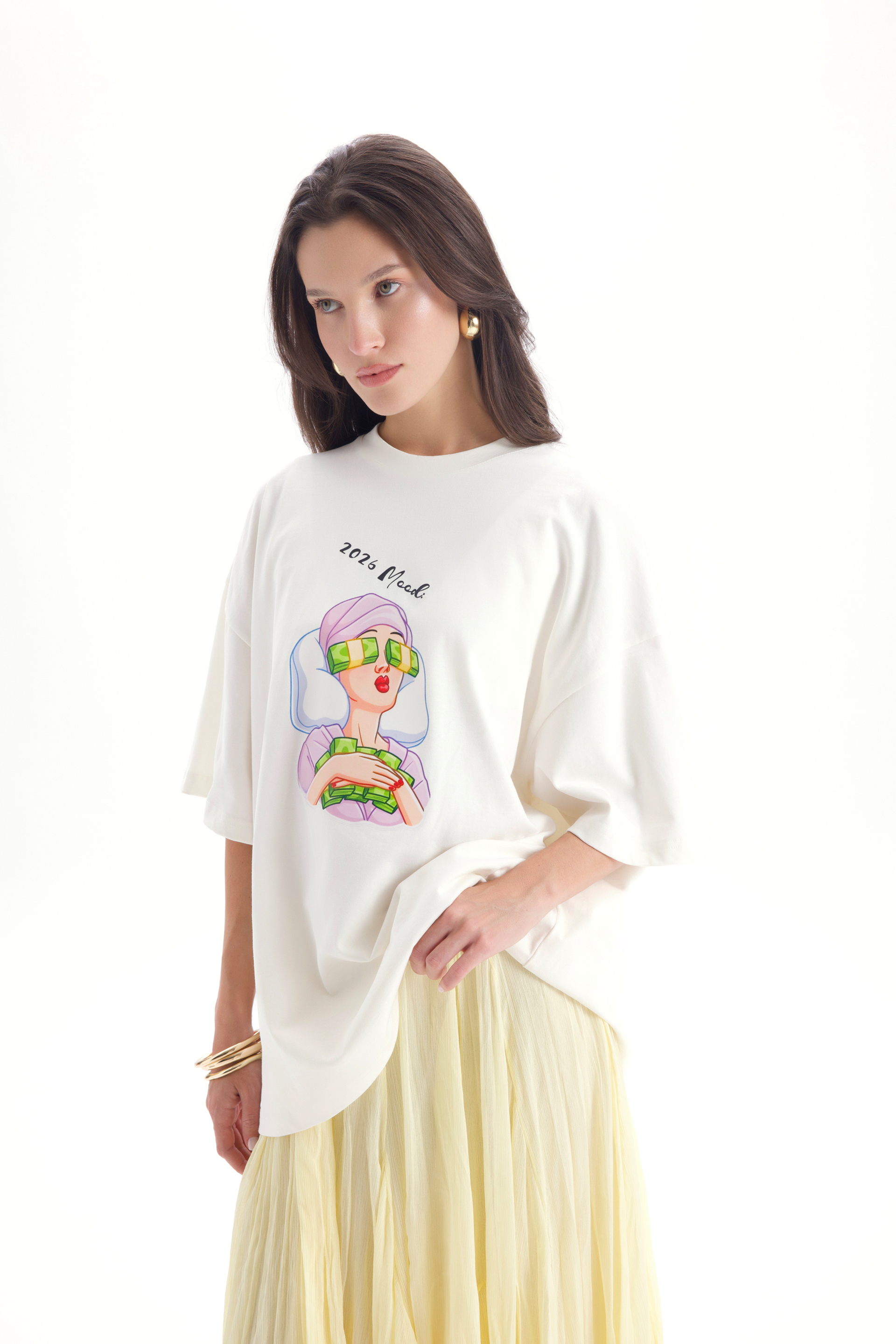Mood Oversize Beyaz T-Shirt