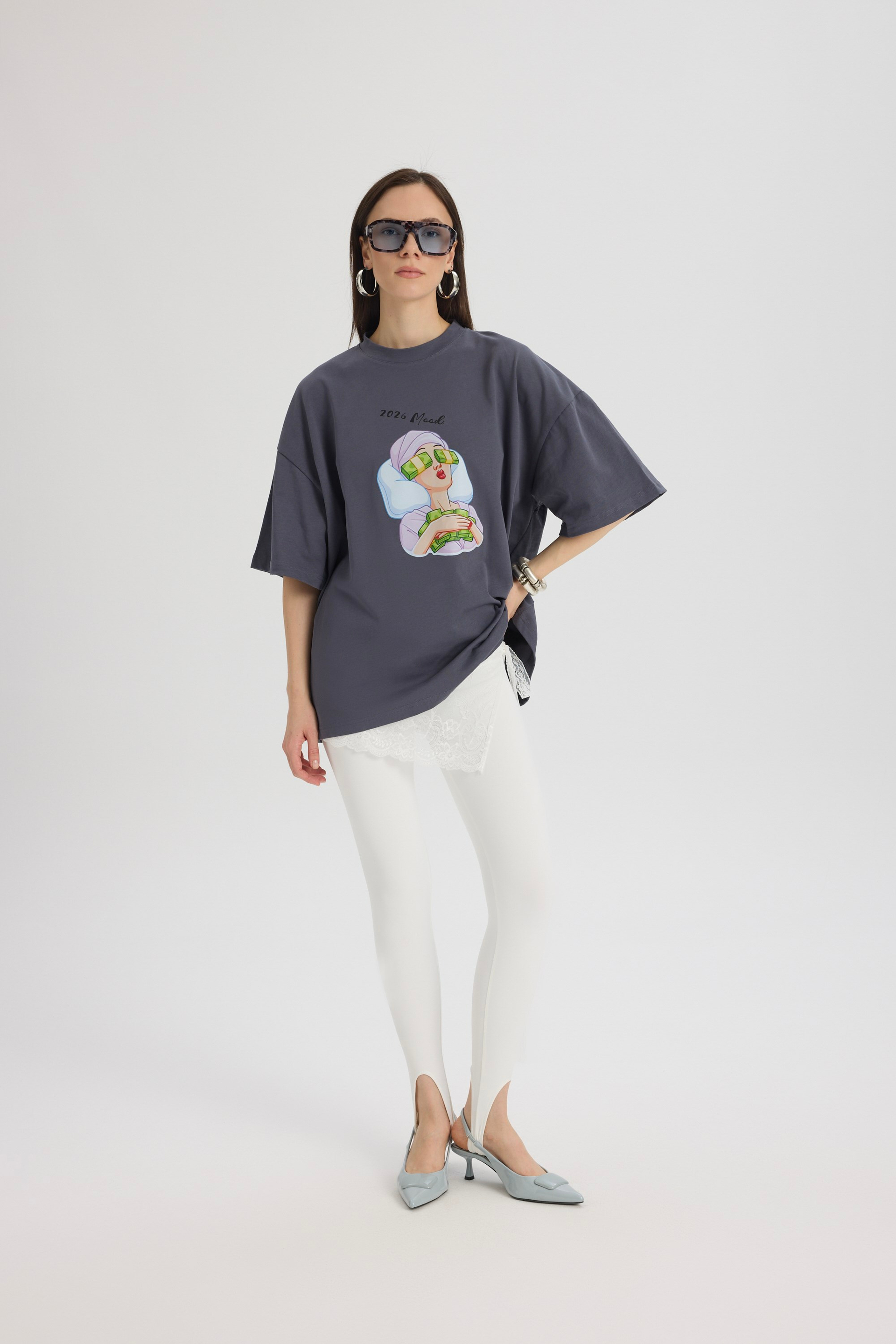Mood Oversize Füme T-Shirt
